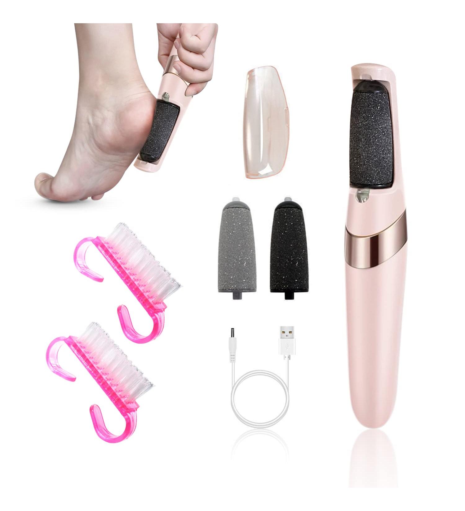1 Piece Electric Foot Grinder Automatic Pedicure Tool Rechargeable Waterproof Hard Skin Remover with 2 Foot Grinders and 2 Cleaning Brushes for Calluses and Cracked Heels Foot Care - Buy Online on SooperMarket.com