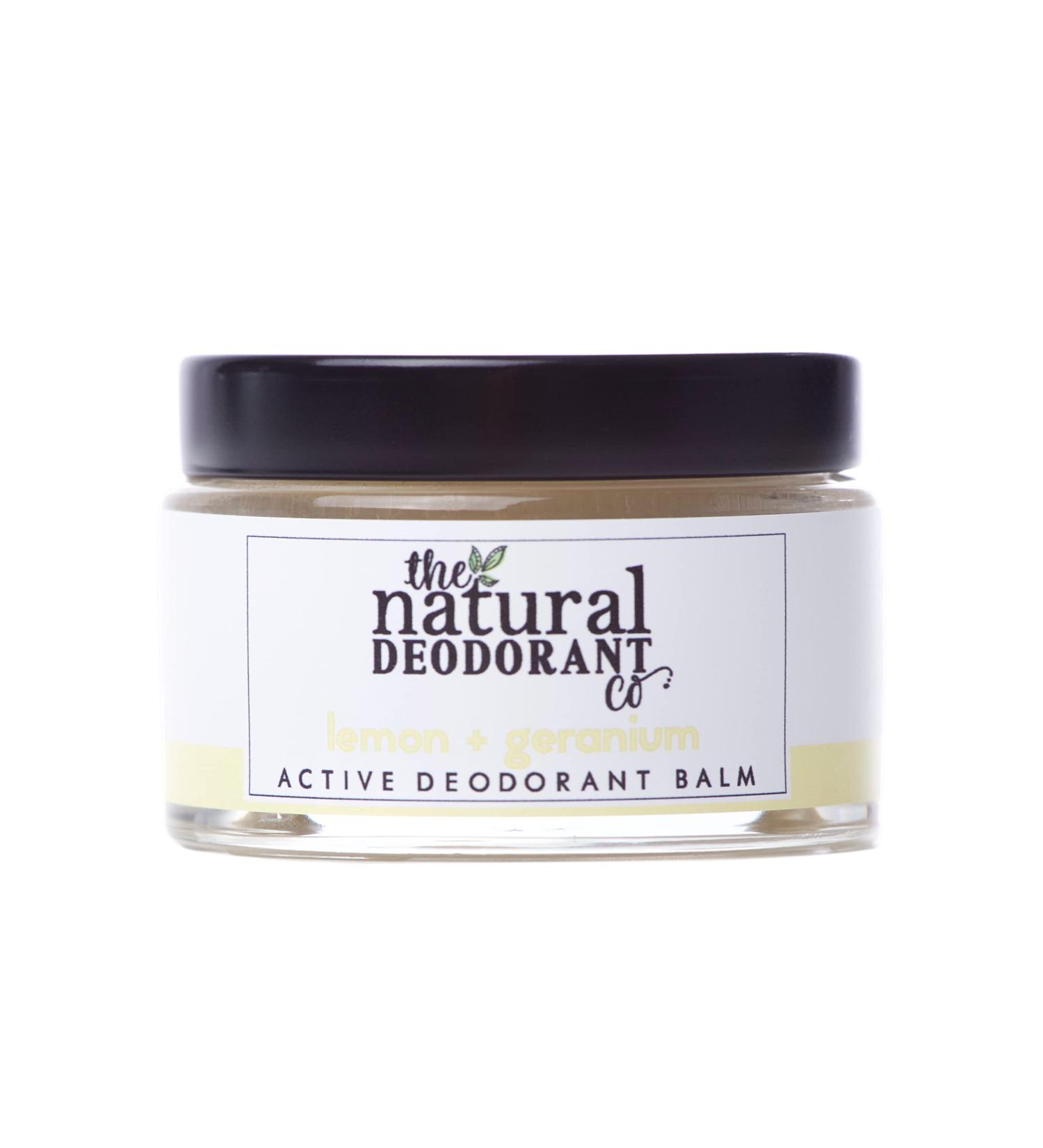 The Natural Deodorant Co Active Deodorant Balm Lemon & Geranium 55g Aluminium Free Plastic Free Extra Strength - Buy Online on SooperMarket.com