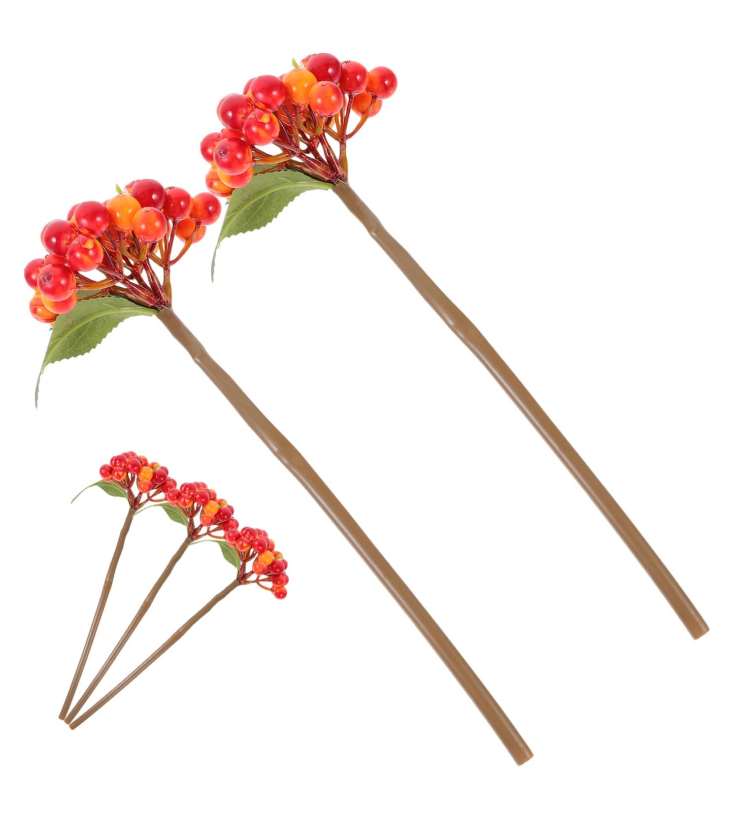Artibetter 5pcs Christmas Ornaments Christmas Berry Twigs Xmas Floral Arrangements Christmas Tree Berries Red Berry Arrangement Wreath Artificial Berry Xmas Berries Bouquet Soft Pvc Spray Orange 27.00X11.00X11.00CM - Buy Online on SooperMarket.com
