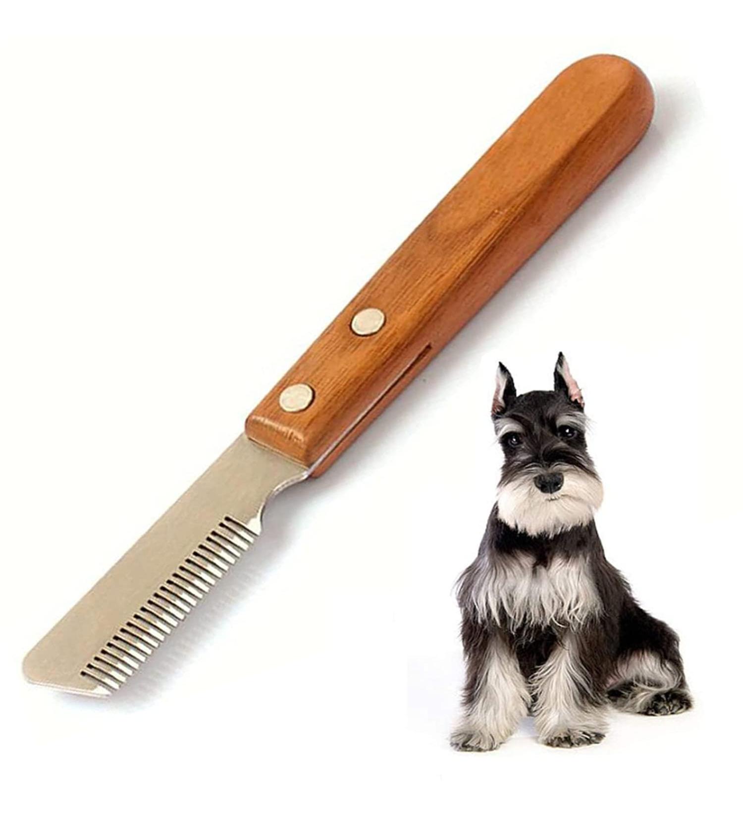Dog Professional Stripping Knife for Border Terrier Grooming - Ergonomic Wooden Handle (Right) - Buy Online on SooperMarket.com