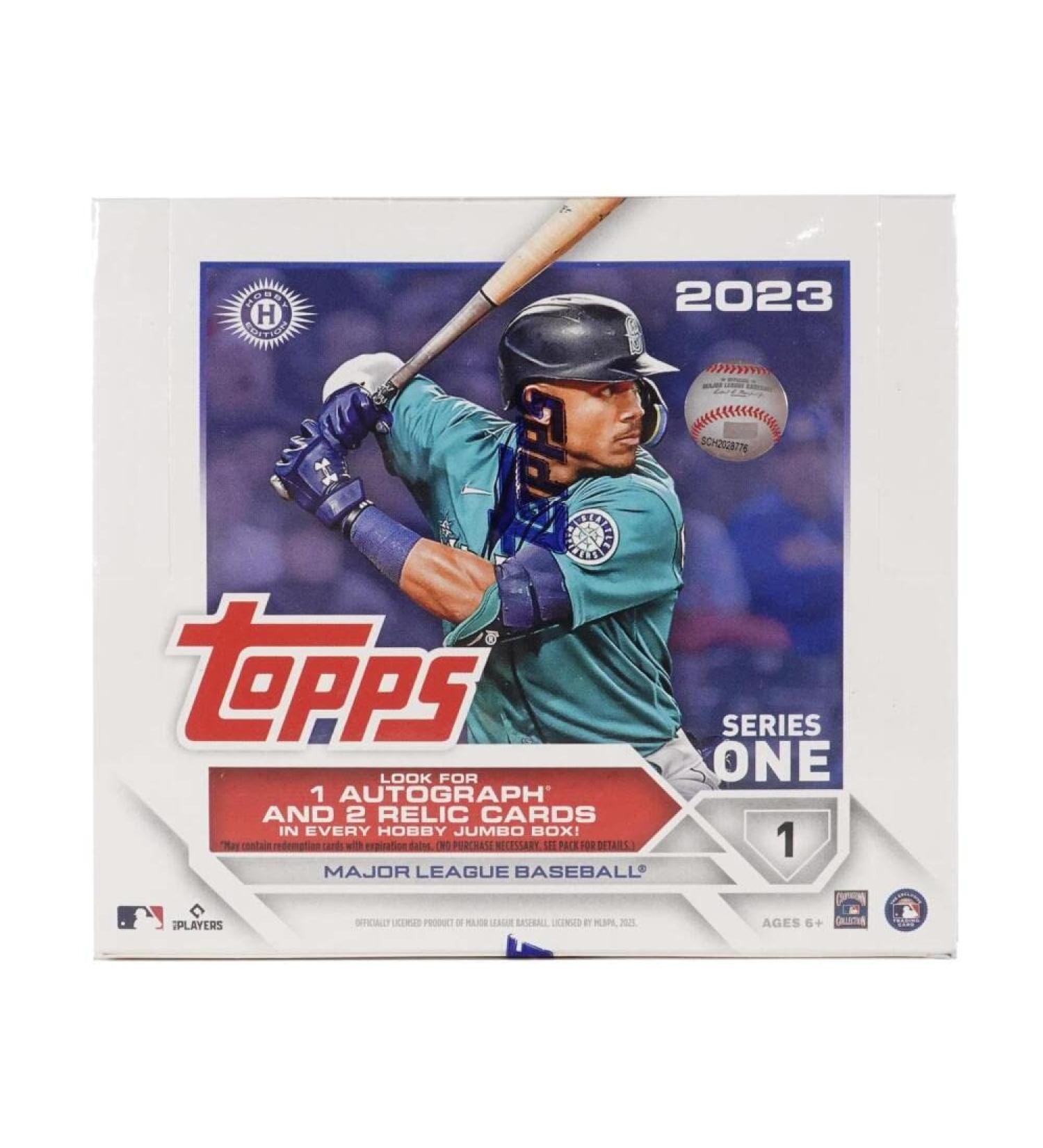 2023 Topps Series 1 Baseball Jumbo Box - 10 Packs/46 Cards - 1 Auto - 2 Silver Packs - Buy Online on SooperMarket.com