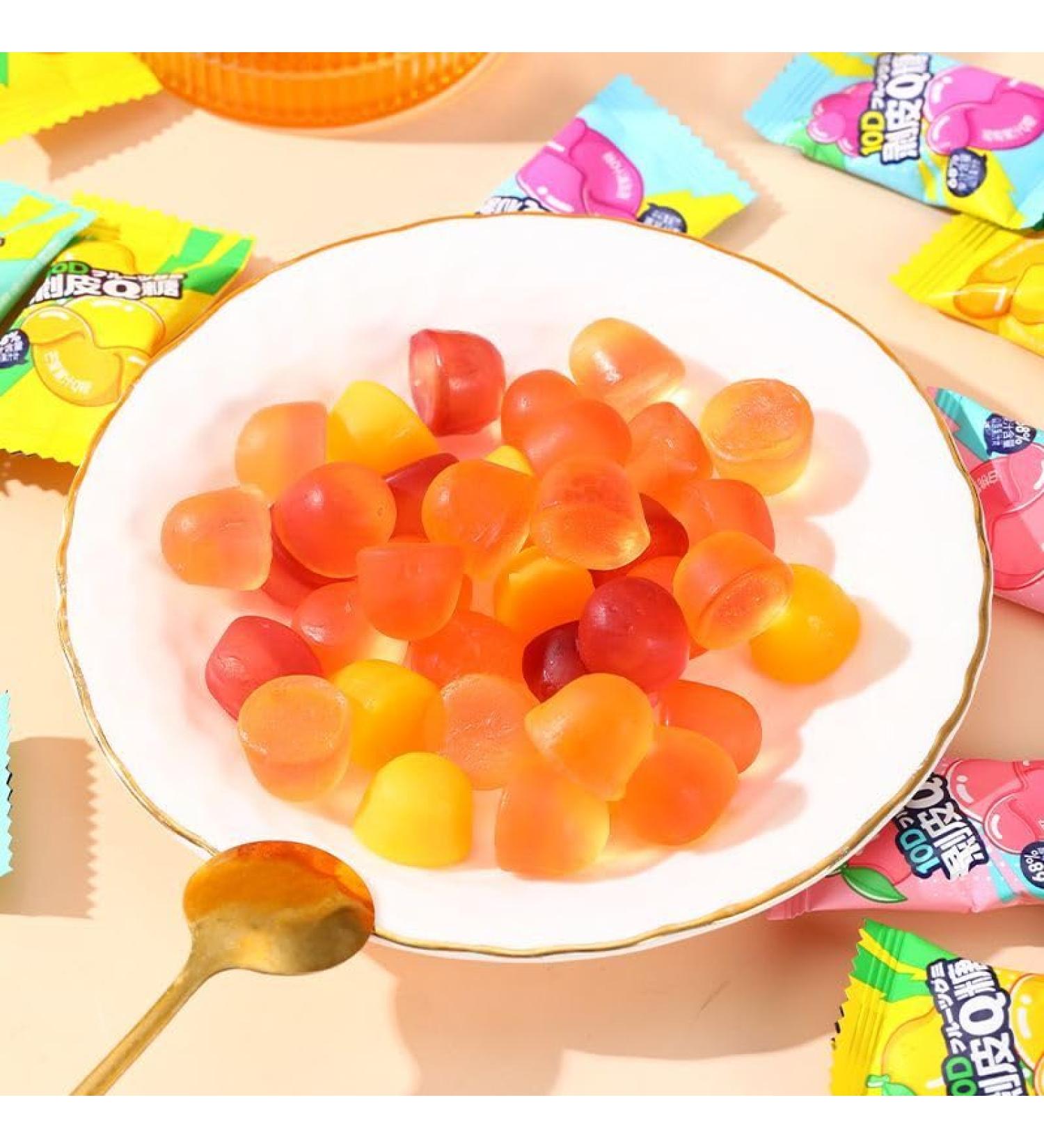 Peeling Fruit Juice Fudge 4 flavors candies snack mango white peach gummy candy 68% Juice Content soft candy Desserts Healthy Snack Food New Year Candy Casual Snacks gift pack (1000g(About200 pieces)) - Buy Online on SooperMarket.com