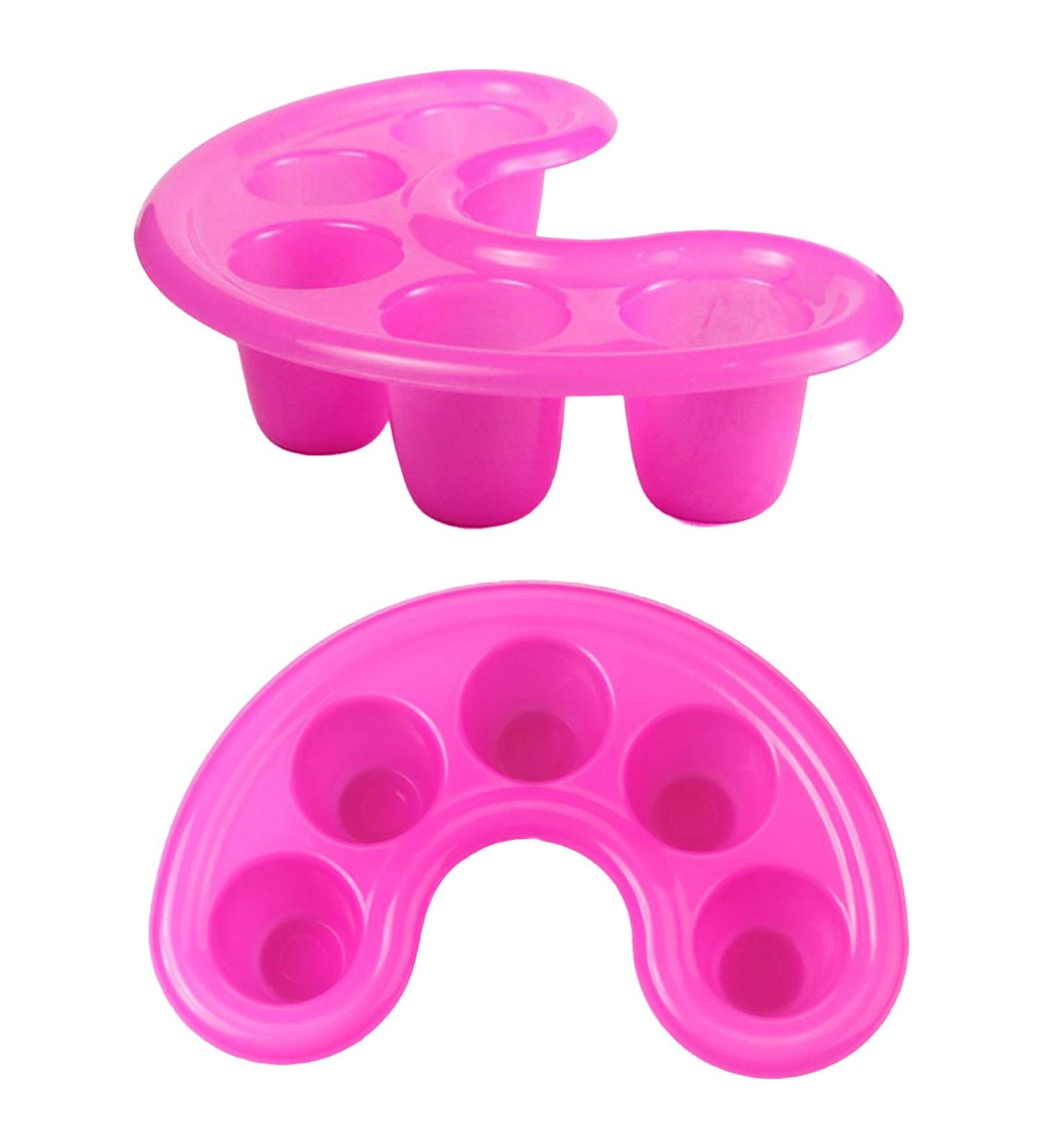 Iceyli 2PCS Nail Art Tips Hand Soak Bowl Tray - Manicure Treatment Remover Tool for Softening Dead Skin - Pink - Buy Online on SooperMarket.com