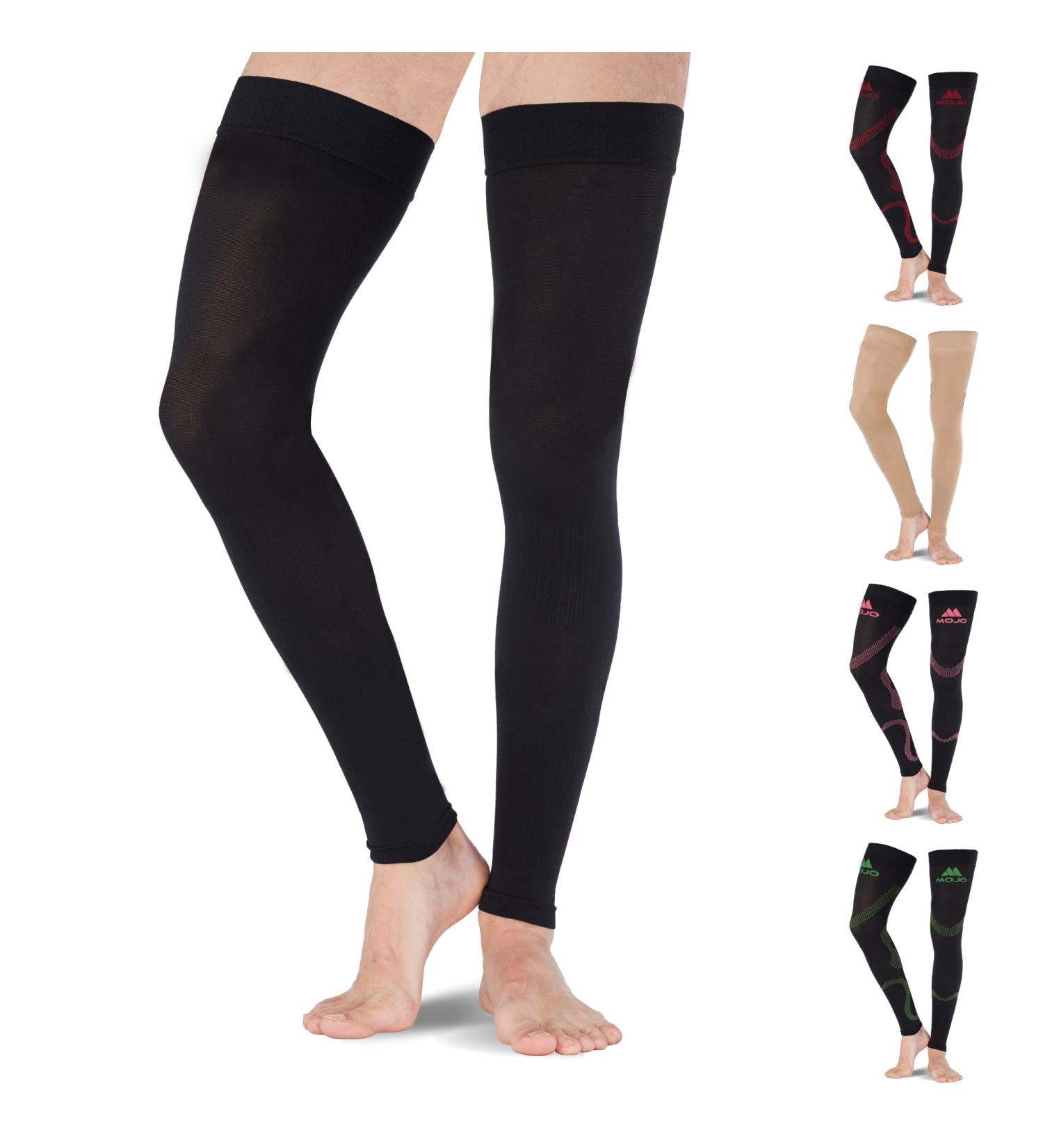 Mojo Compression Sports Thigh Sleeve for Hamstring & Quad Injuries Unisex Small Black | International Shipping Available - Buy Online on SooperMarket.com