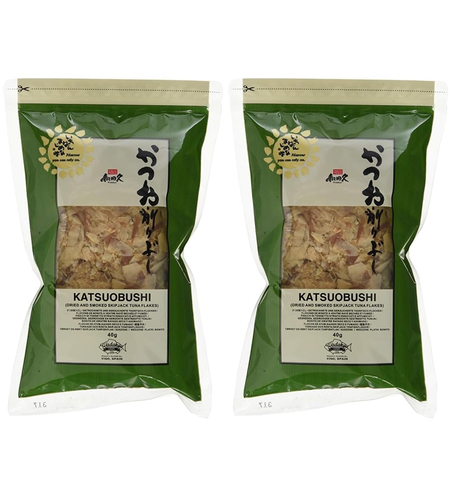 Wadakyu Katsuobushi Bonito Flakes - 100% Dried & Smoked Bonito Tuna - Ideal for Japanese Cuisine - 2 Pack (40g Each) - International Shipping - Buy Online on SooperMarket.com
