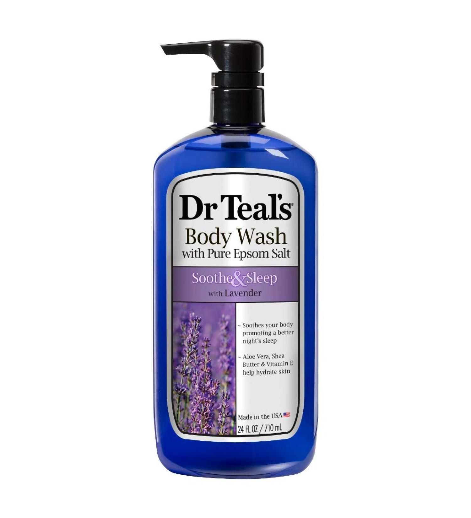 Dr Teal's Pure Epsom Salt Body Wash Soother & Moisturize With Lavender 24 oz (Pack of 5)