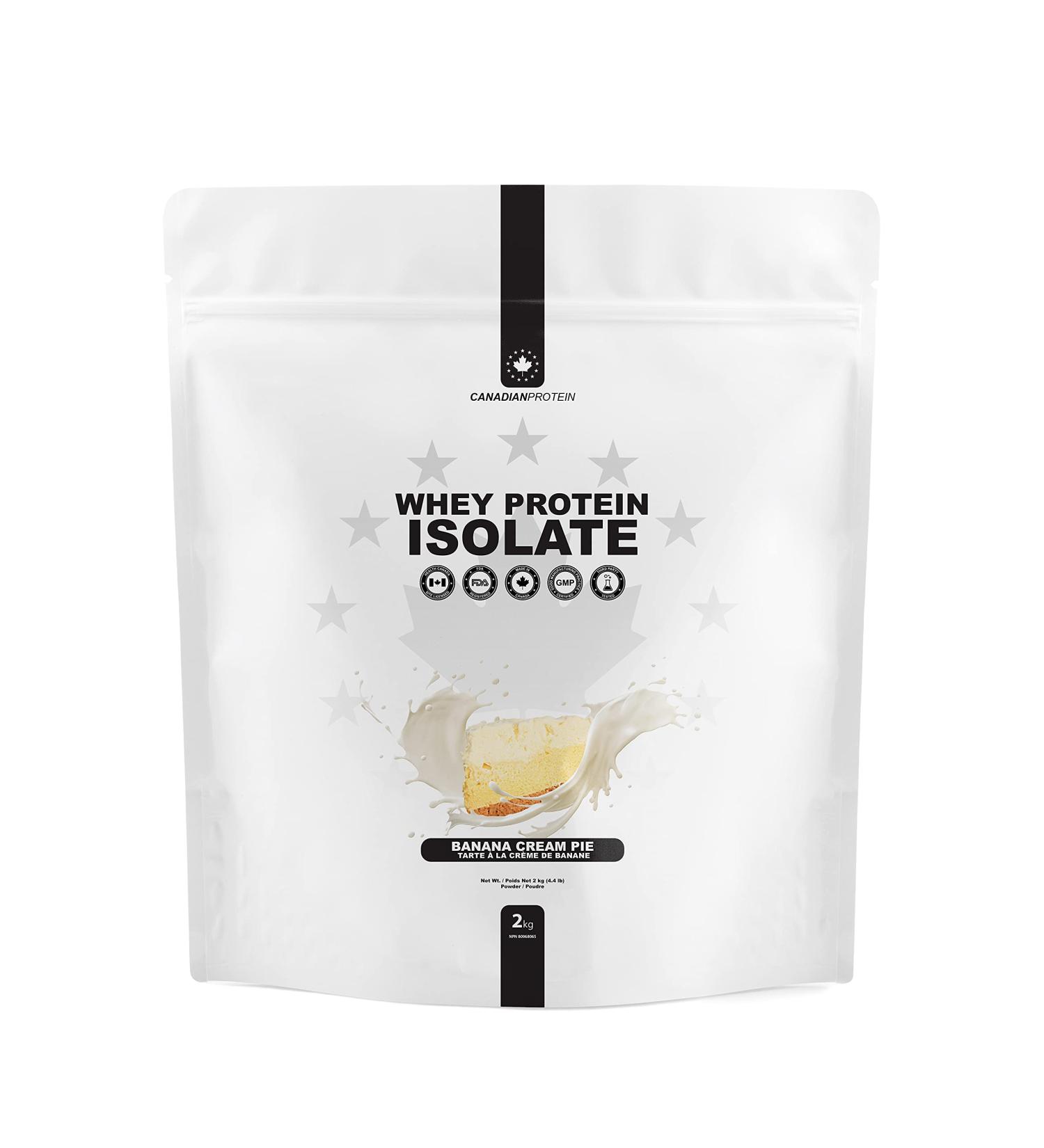 Canadian Protein 100% Whey Isolate 27g of Protein | 6 kg of Banana Cream Pie Flavored Low Carb Keto Friendly Workout Recovery Drink | Protein Powder Rich in BCAA Amino Acids - Buy Online on SooperMarket.com