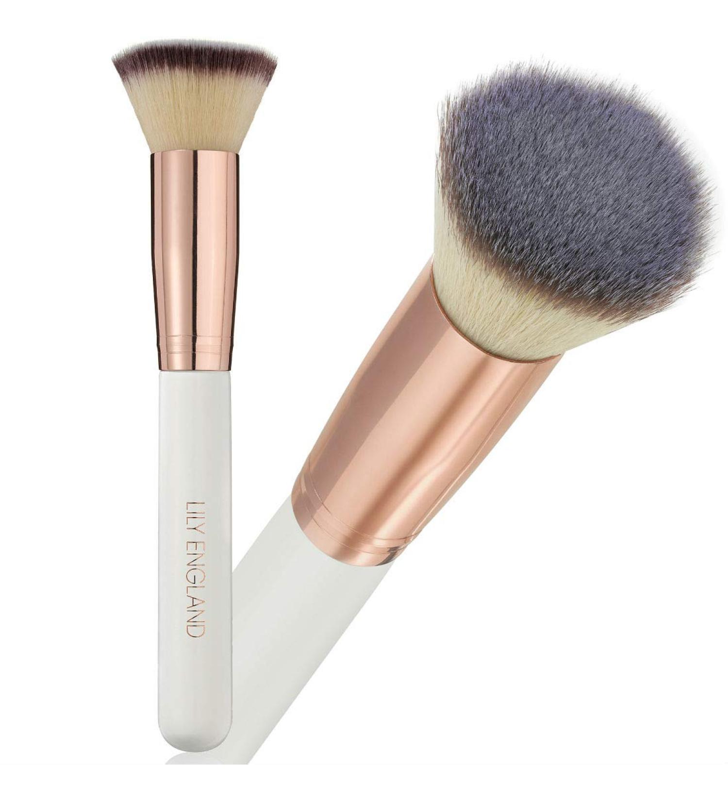 Rose Gold Kabuki Brush for Makeup - Professional Flat Top Foundation Brush for Blending Liquid, Cream, and Powder - Cruelty-Free by Lily England - Buy Online on SooperMarket.com