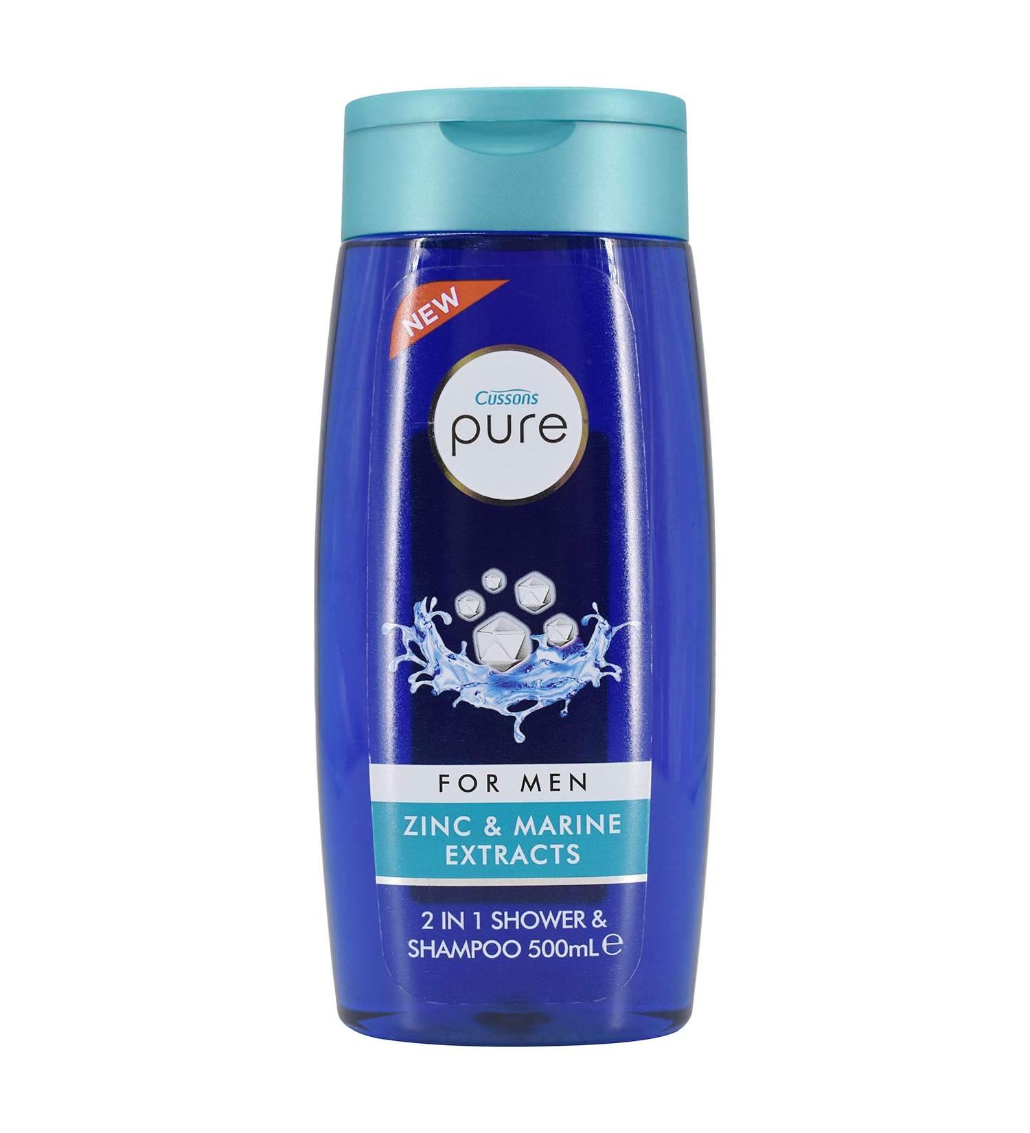 Cussons Pure For Men 2 in 1 Shower & Shampoo 500ml - Buy Online on SooperMarket.com