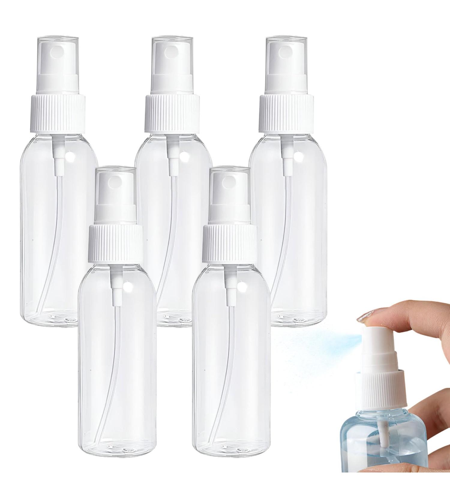 Sodwes 5-Piece 50ml Small Spray Bottle Set | Clear Plastic Travel & Cleaning Spray Bottles | Ideal for Filling & Mist Applications - Buy Online on SooperMarket.com