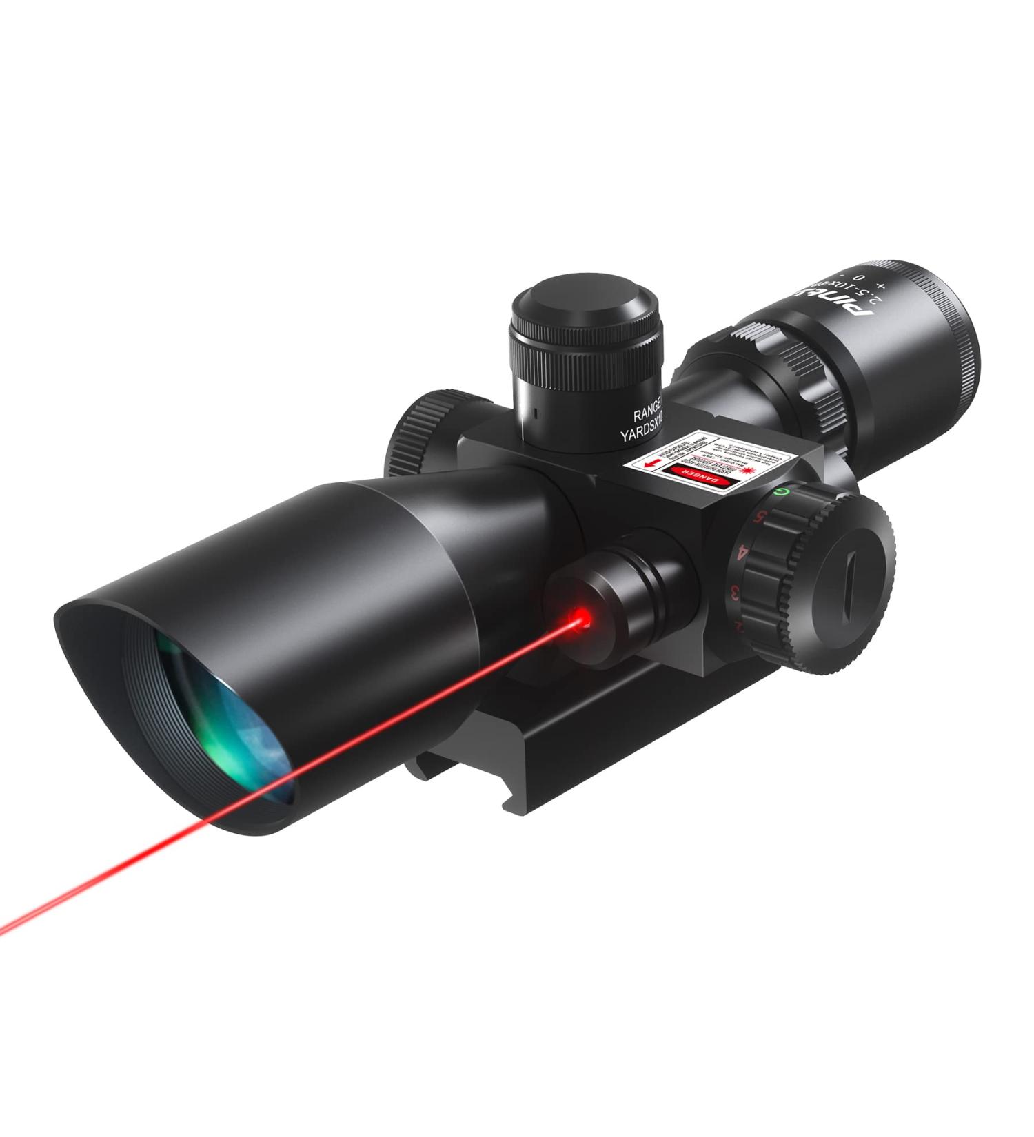 Pinty 2.5-10x40 Tactical Rifle Scope with Red Laser Combo - Green Lens - Buy Online on SooperMarket.com