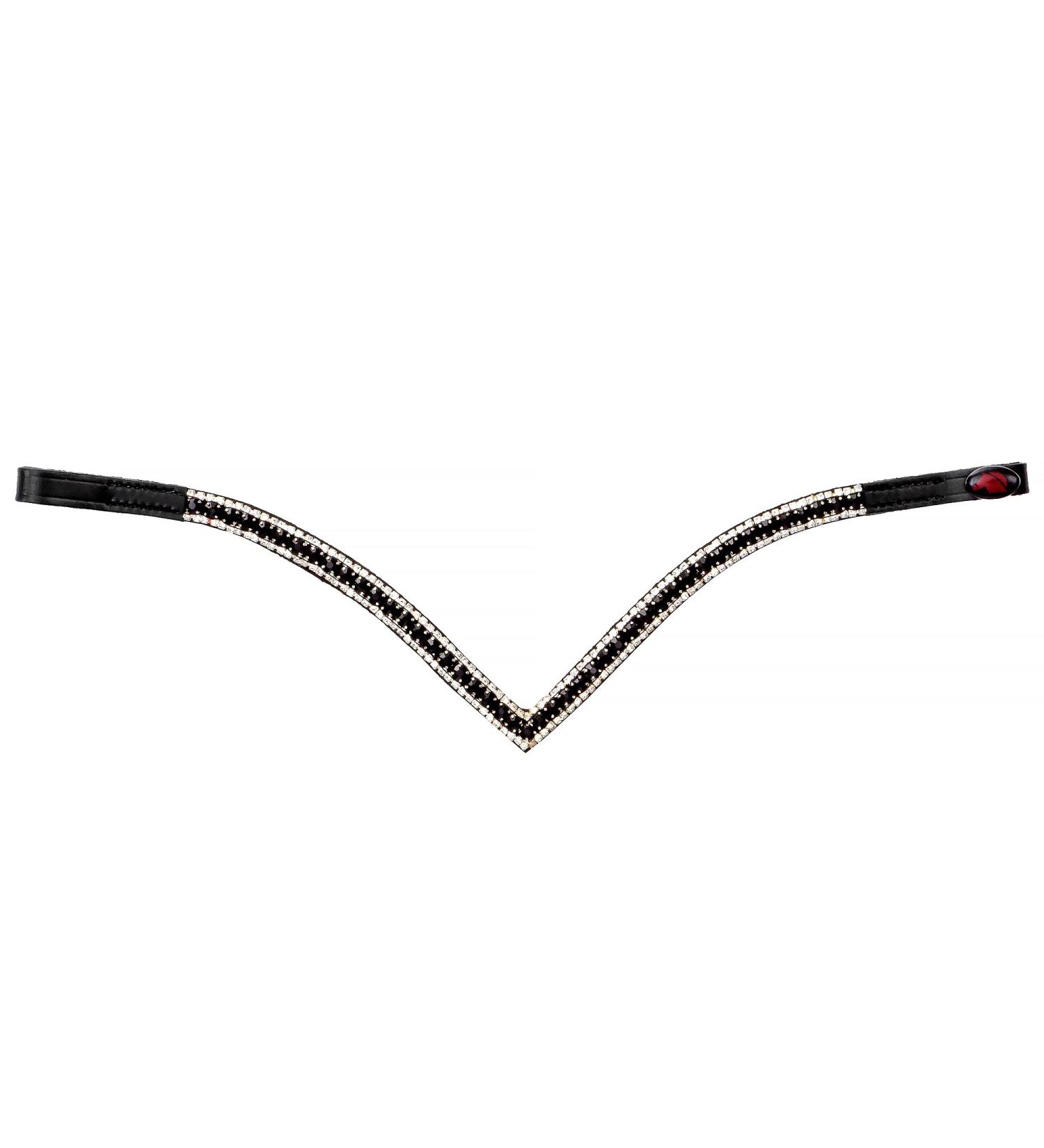 Start Wodenhringriemen Horse Glitter Headband | Leather Diamond Stirring Strap for Warmblood Thoroughbred & Pony - Bangs Black/Black - Buy Online on SooperMarket.com