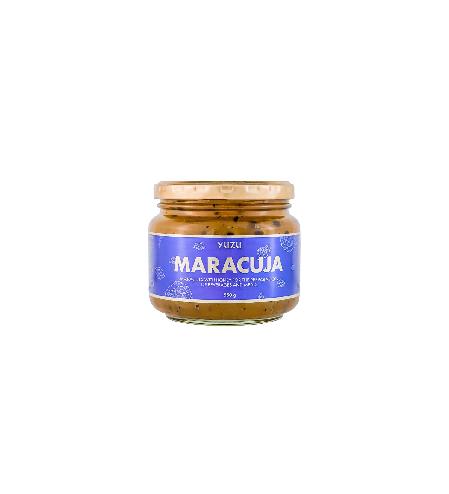 Maracuja with honey for hot and cold drinks and dishes perfect for barbecue. Maracuja product with exotic and aromatic taste vitamins antioxidants and fiber supports immunity 550 g - Buy Online on SooperMarket.com