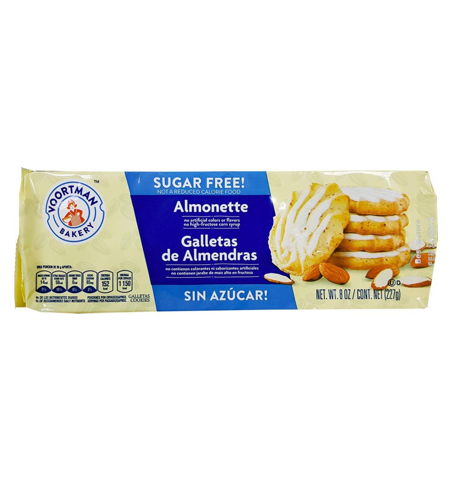 Voortman Sugar Free Iced Almonette Cookies - Delicious Low-Carb Treats - Buy Online on SooperMarket.com