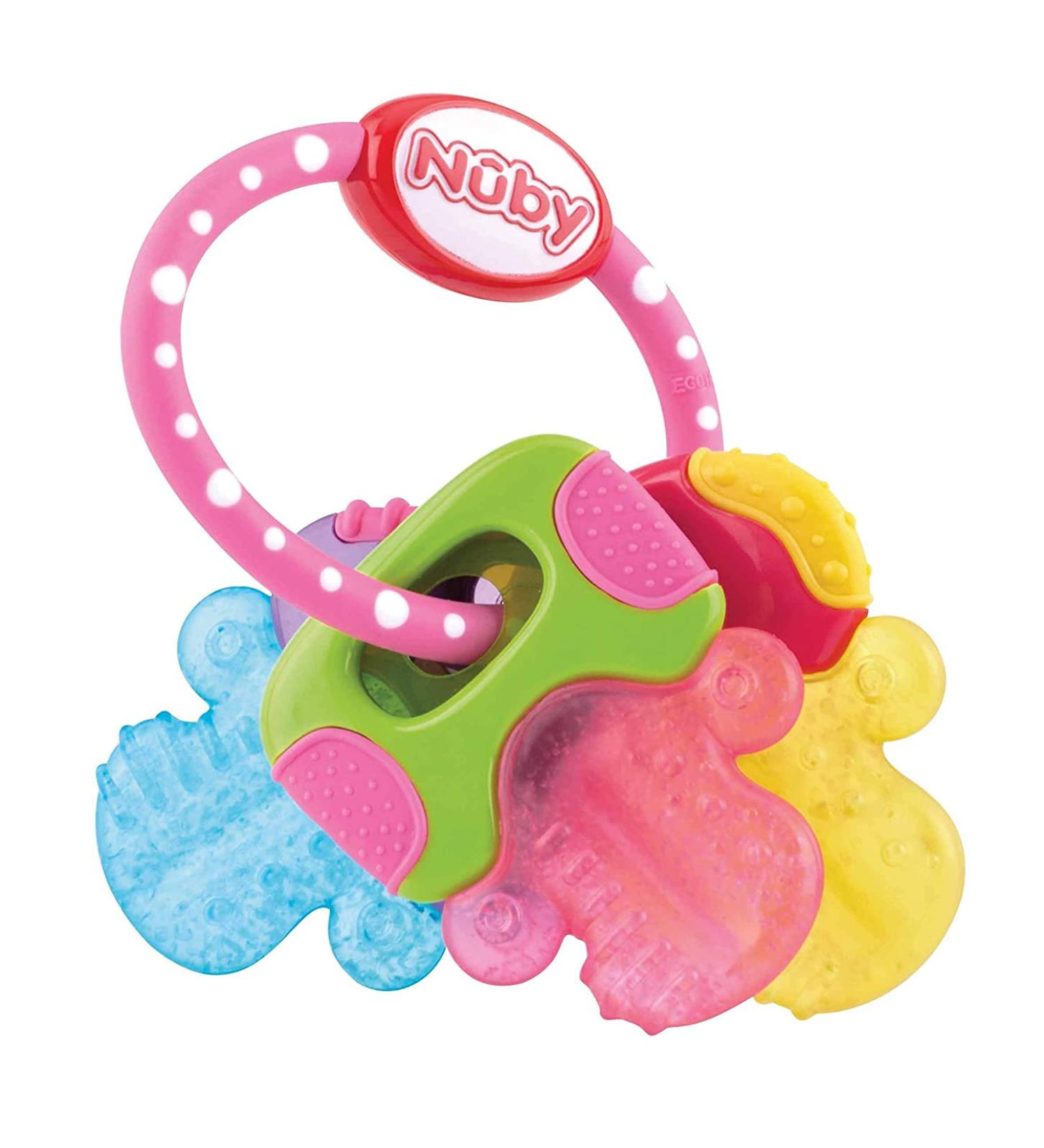 Nuby IcyBite Keys Teether - Soothing Pink Teether for 3+ Months - Buy Online on SooperMarket.com