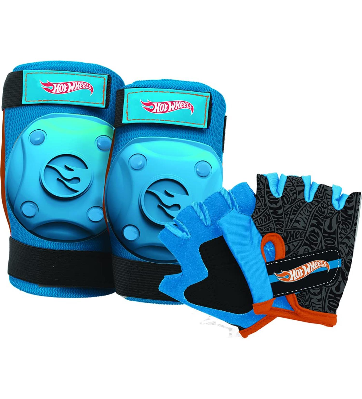 BELL Kids Protective Pad and Glove Sets Hot Wheels - Black/Blue/Orange | Safety Gear for Children - Buy Online on SooperMarket.com