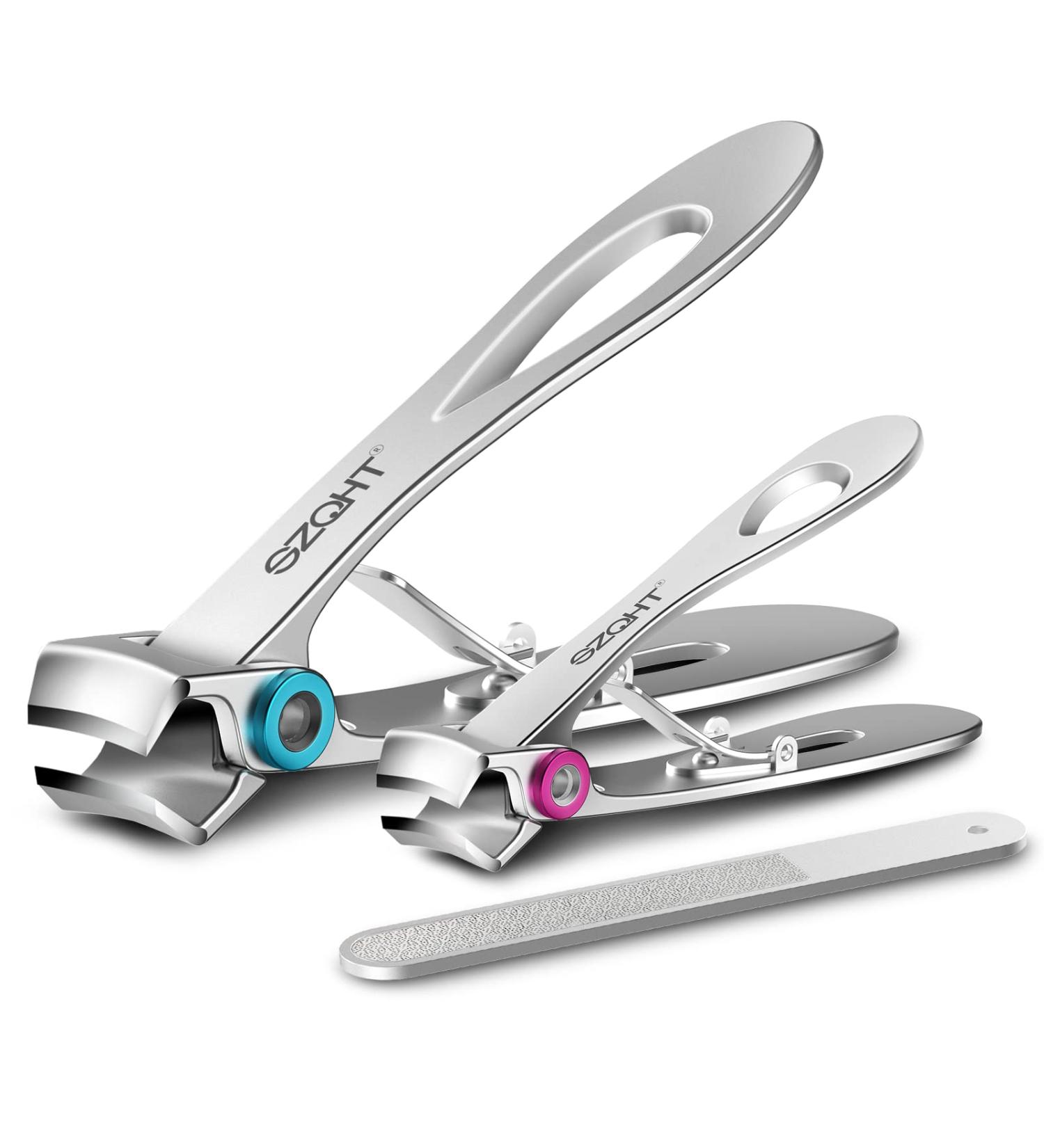 SZQHT Extra Wide Jaw Opening Nail Clippers for Thick Nails - Professional Ingrown Toenail & Fingernail Cutter - Manicure Pedicure Set for Men & Women - Buy Online on SooperMarket.com