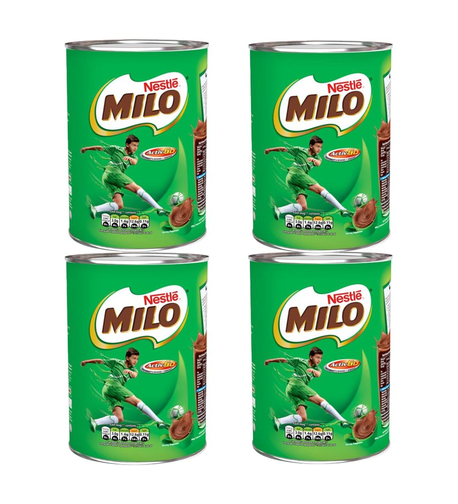 Nestle 4 x 400g Chocolate Flavour Milo Milk Drink With Welari Thank You Card Malted Vitamin Minerals Calcium Activ-go for Kids (1.6kg) - Buy Online on SooperMarket.com