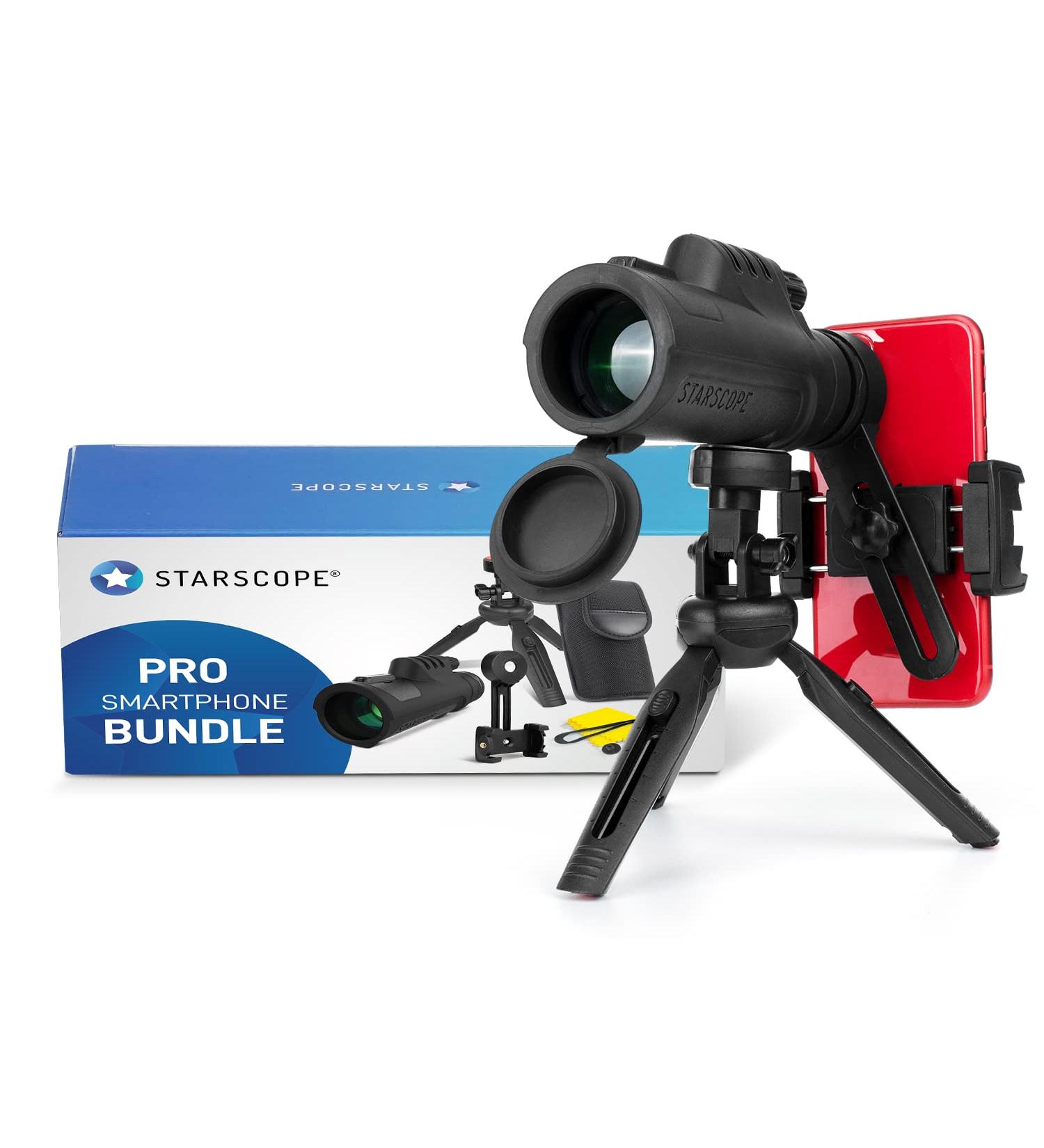 STARSCOPE Monocular Telescope G3 Smartphone PRO Bundle - 10x42 Monocular Telescope for Smartphone Kit | BAK4 Prism HD Mini Monocular Telescope with Tripod  Phone Scope Mount  and Accessories Pro smartphone Bundle - Buy Online on SooperMarket.com