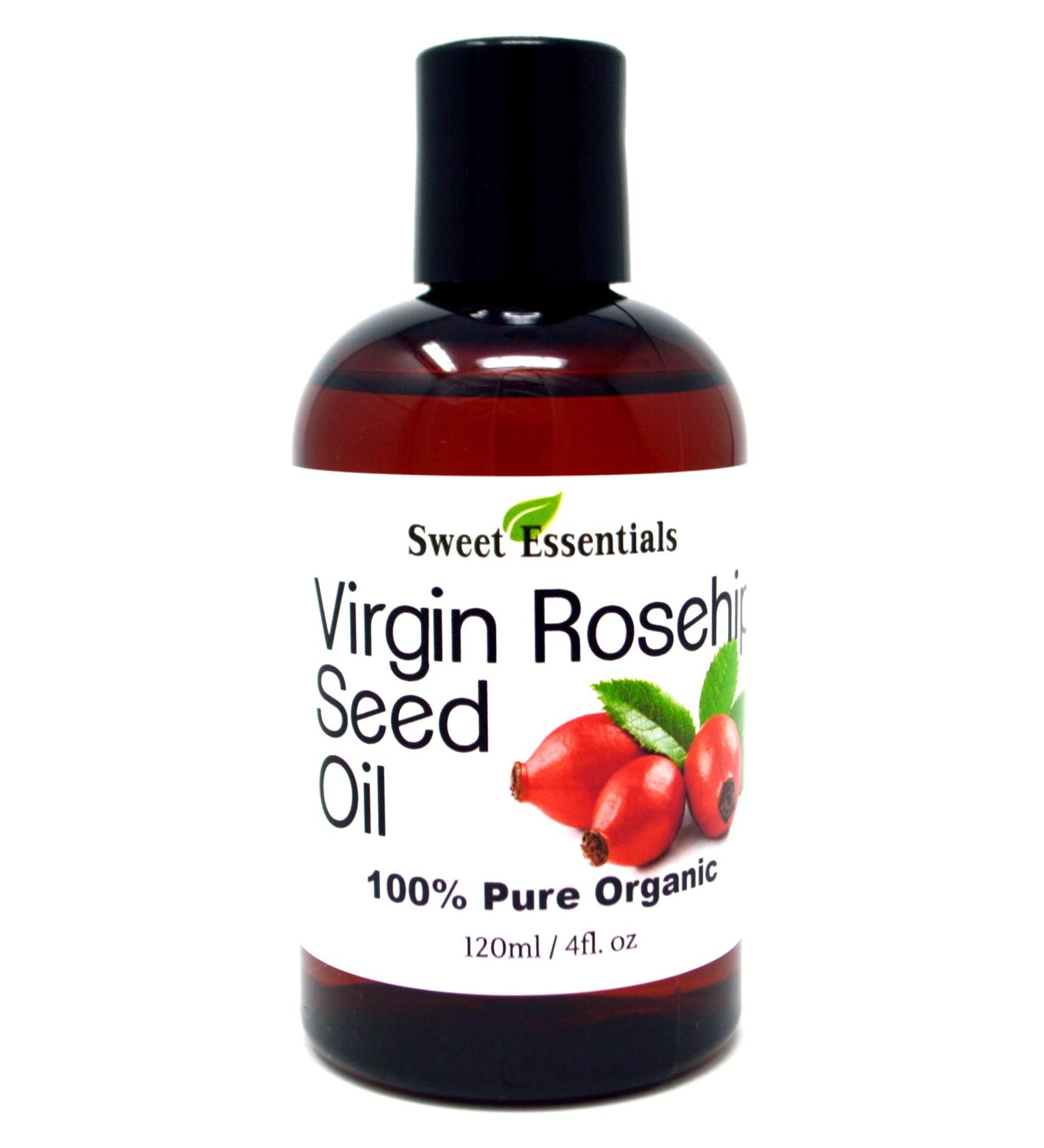 Organic Unrefined Virgin Rosehip Oil 4oz | 100% Pure Cold-Pressed Oil for Face & Skin | Heals Dry Skin Fine Lines & Acne Scars | Imported from Chile - Buy Online on SooperMarket.com