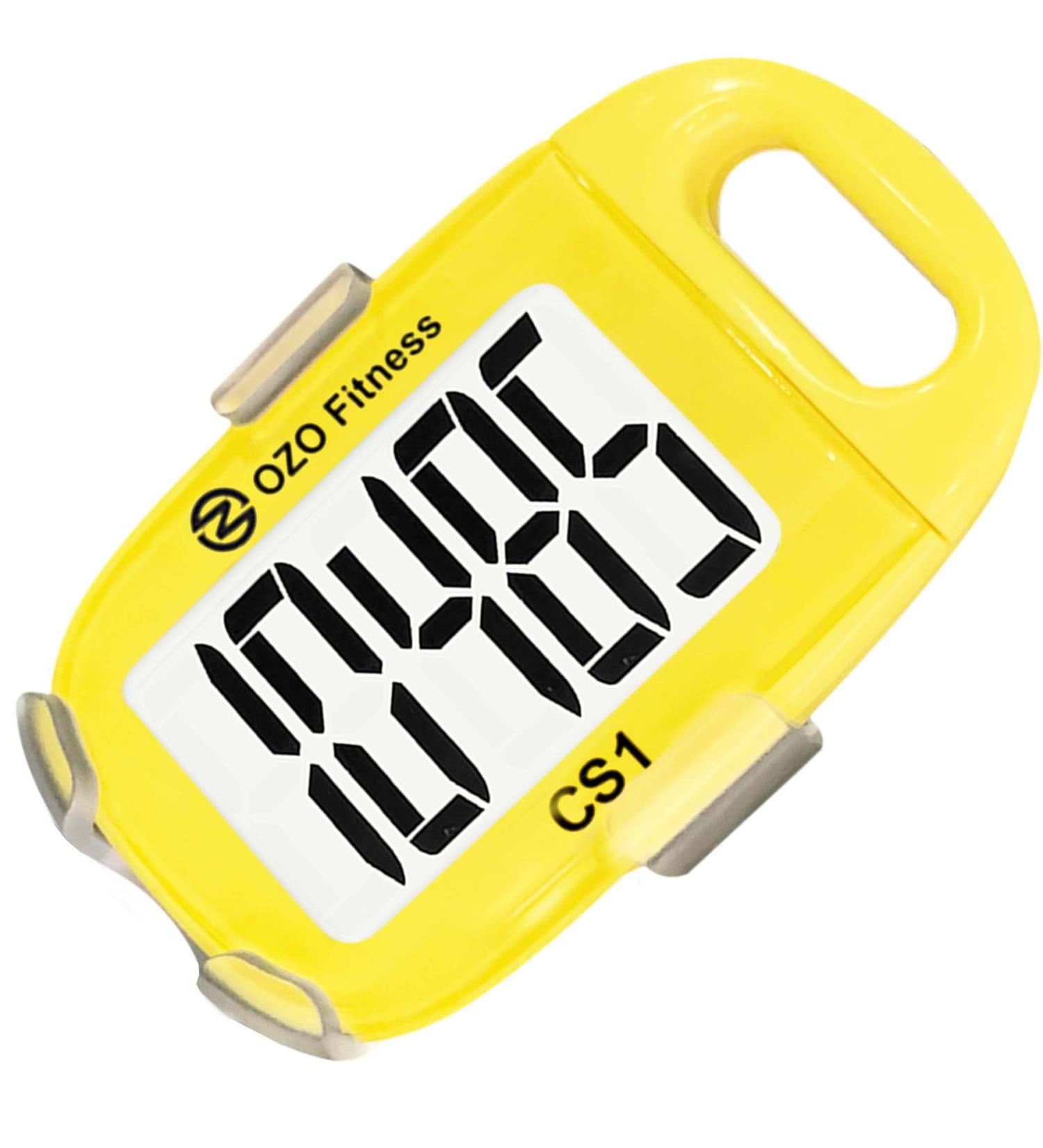 OZO Fitness CS1 Easy Pedometer for Walking - Large Display Step Counter with Clip and Lanyard in Yellow - Buy Online on SooperMarket.com
