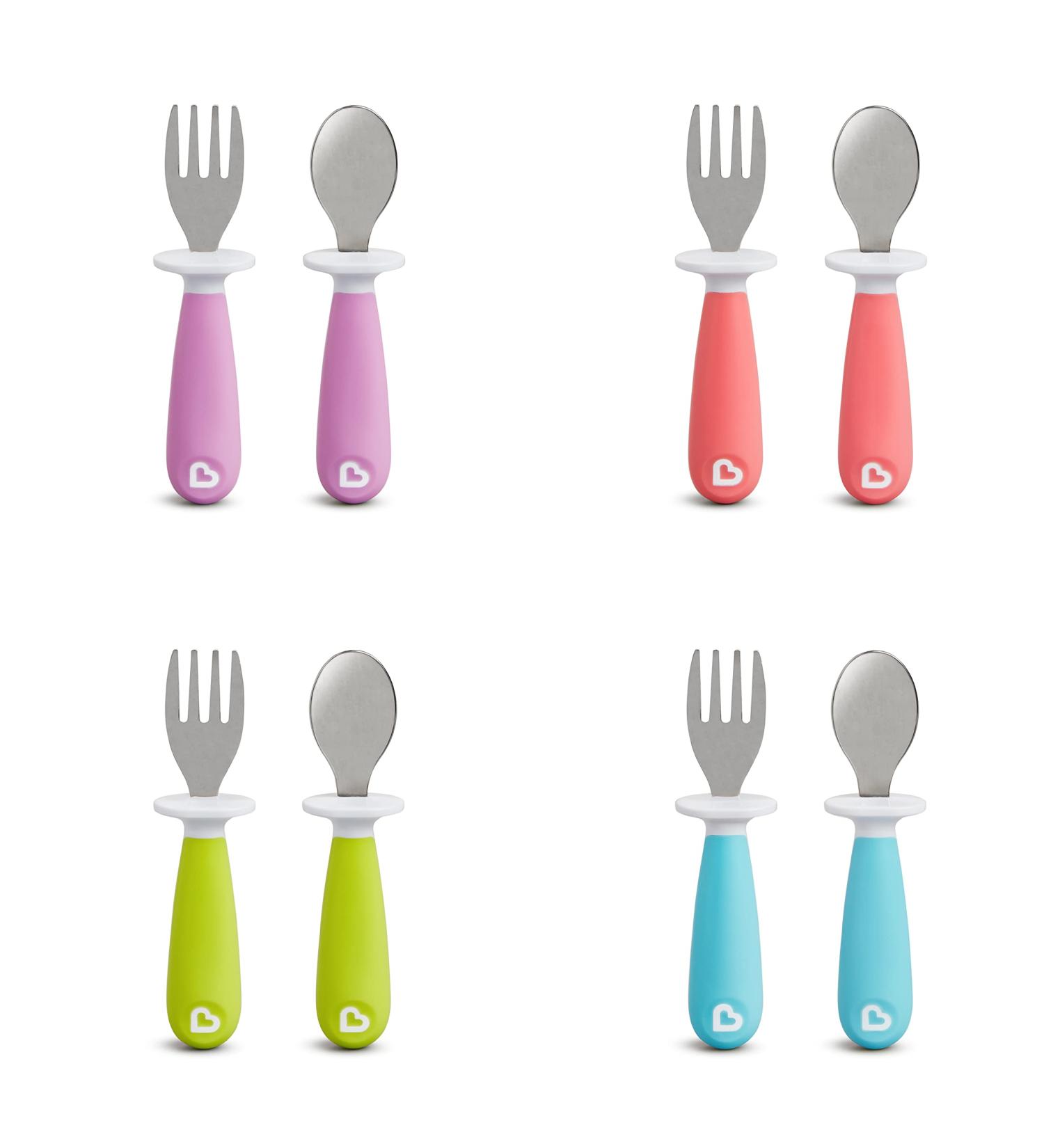 Munchkin Toddler Fork and Spoon Set - 1 Fork & 1 Spoon - Assorted Colors - Buy Online on SooperMarket.com