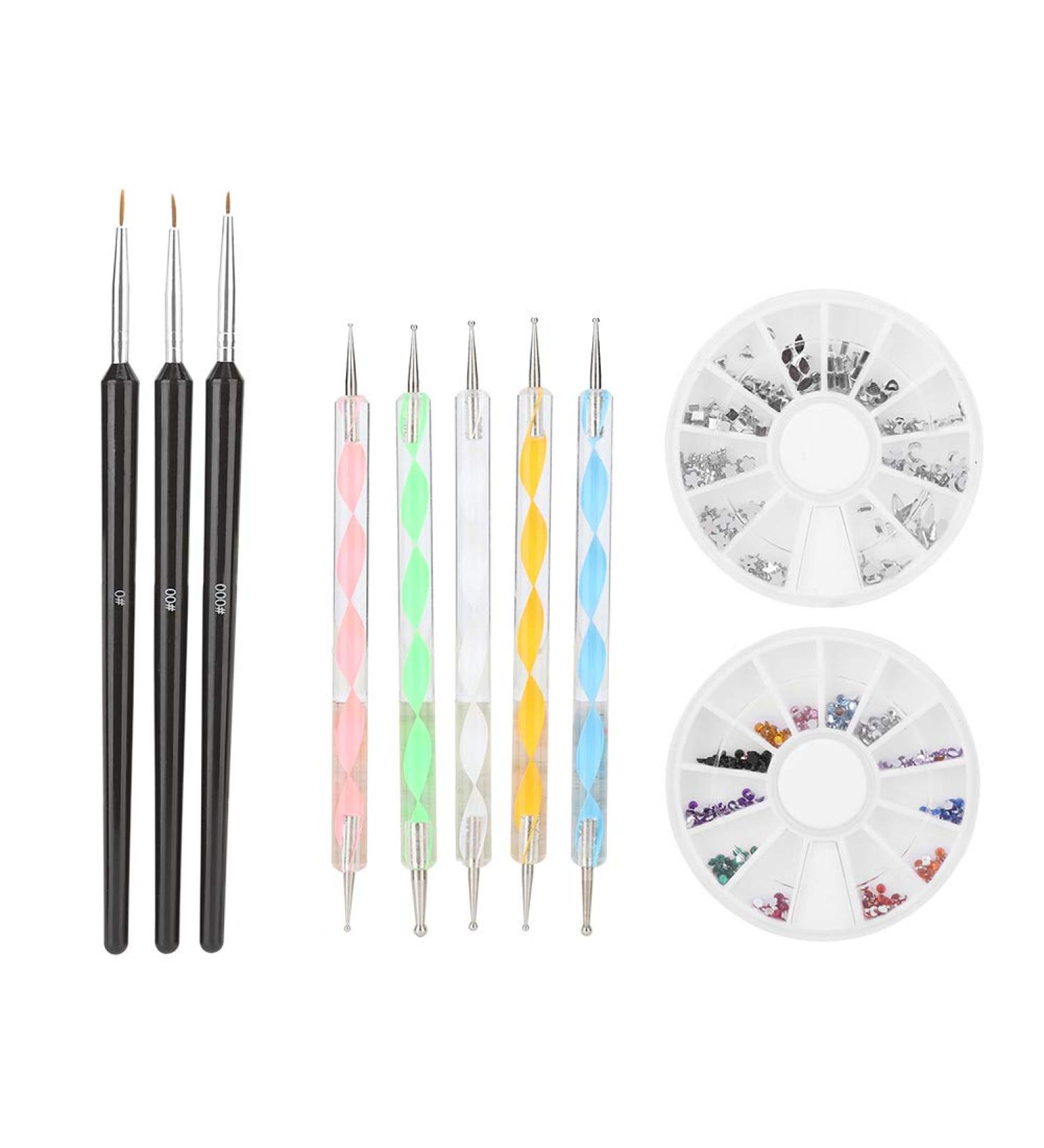Nail Art Painting Brush Pen Tools Kit Line Drawing Painting Pen Rhinestone Polish Manicure Tools - Buy Online on SooperMarket.com
