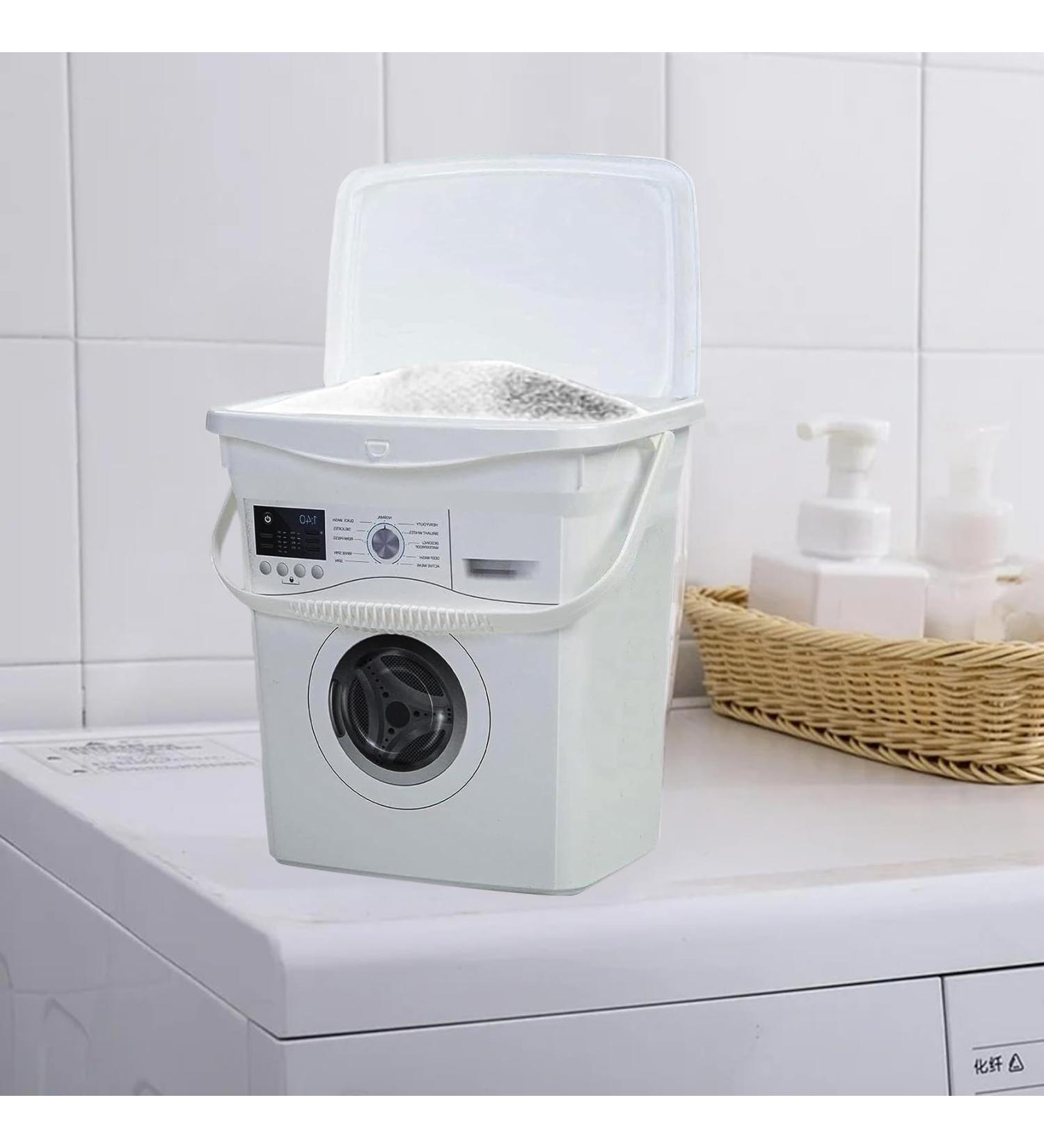 10 Litre laundry detergent storage Box Washing Powder Storage Tin Container with Lid Handles for Soap Tablets Pods Capsules Powder (6 Litre)