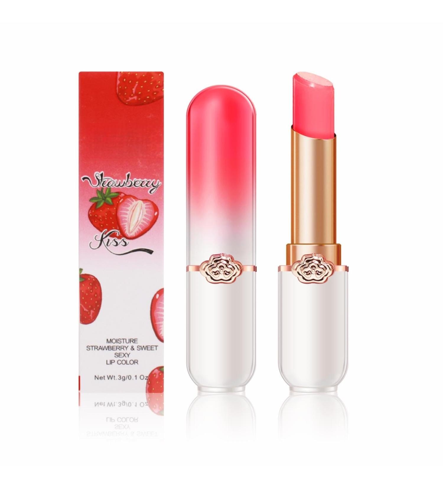 Tongyend Lip Balm Strawberry Tinted Lip Balm Color Changing Lipstick Lip Oil Lipgloss Lip Tint Lipsticks For Women Long Lasting Moisturizing Waterproof Lip Glossier Lip Care - Buy Online on SooperMarket.com