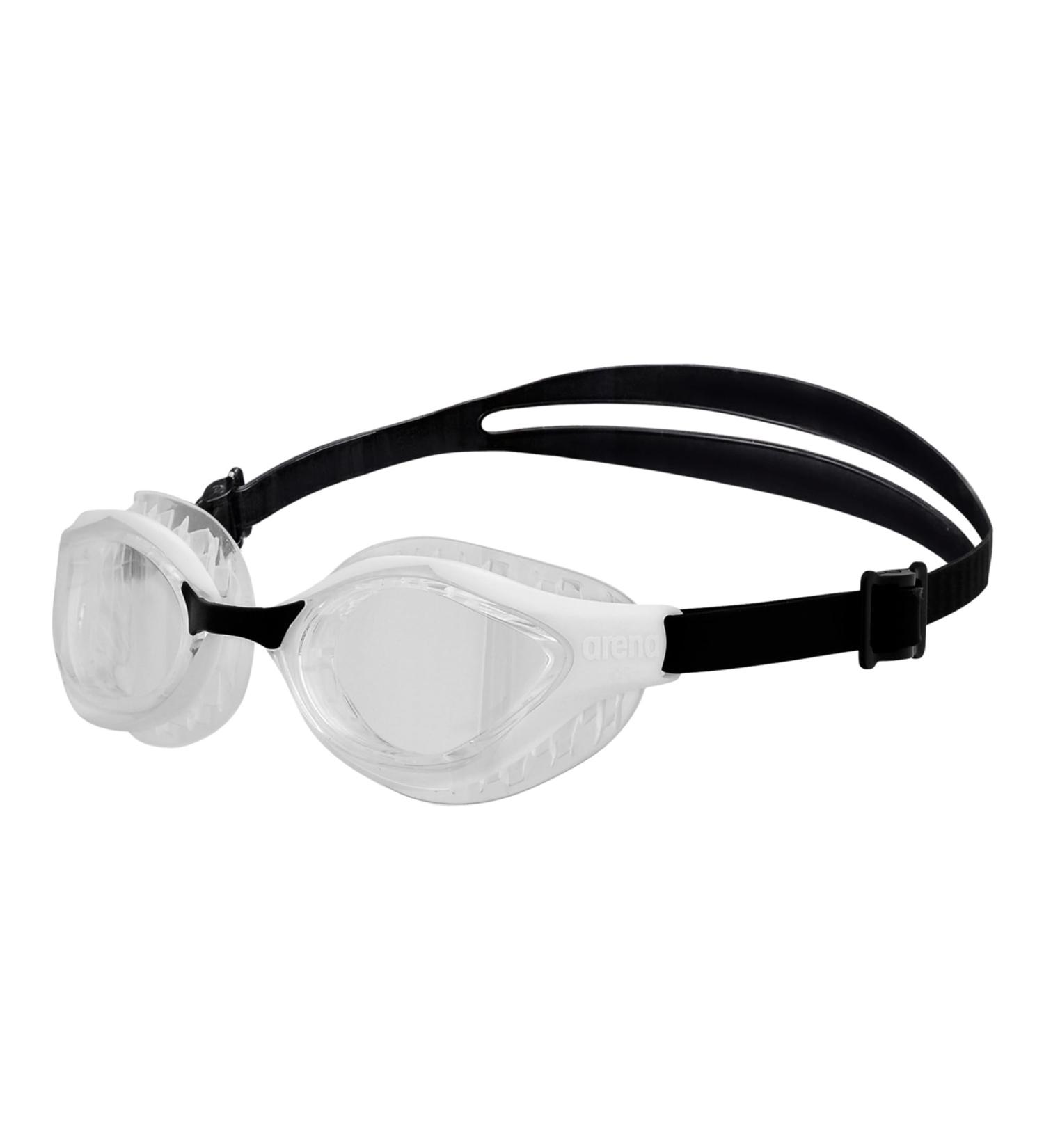 Shop Arena Air-Bold Swipe Swimming Goggles | Unisex UV Protection Glasses with Anti-Fog & Air Seals - Large Size Clear White Black - Buy Online on SooperMarket.com