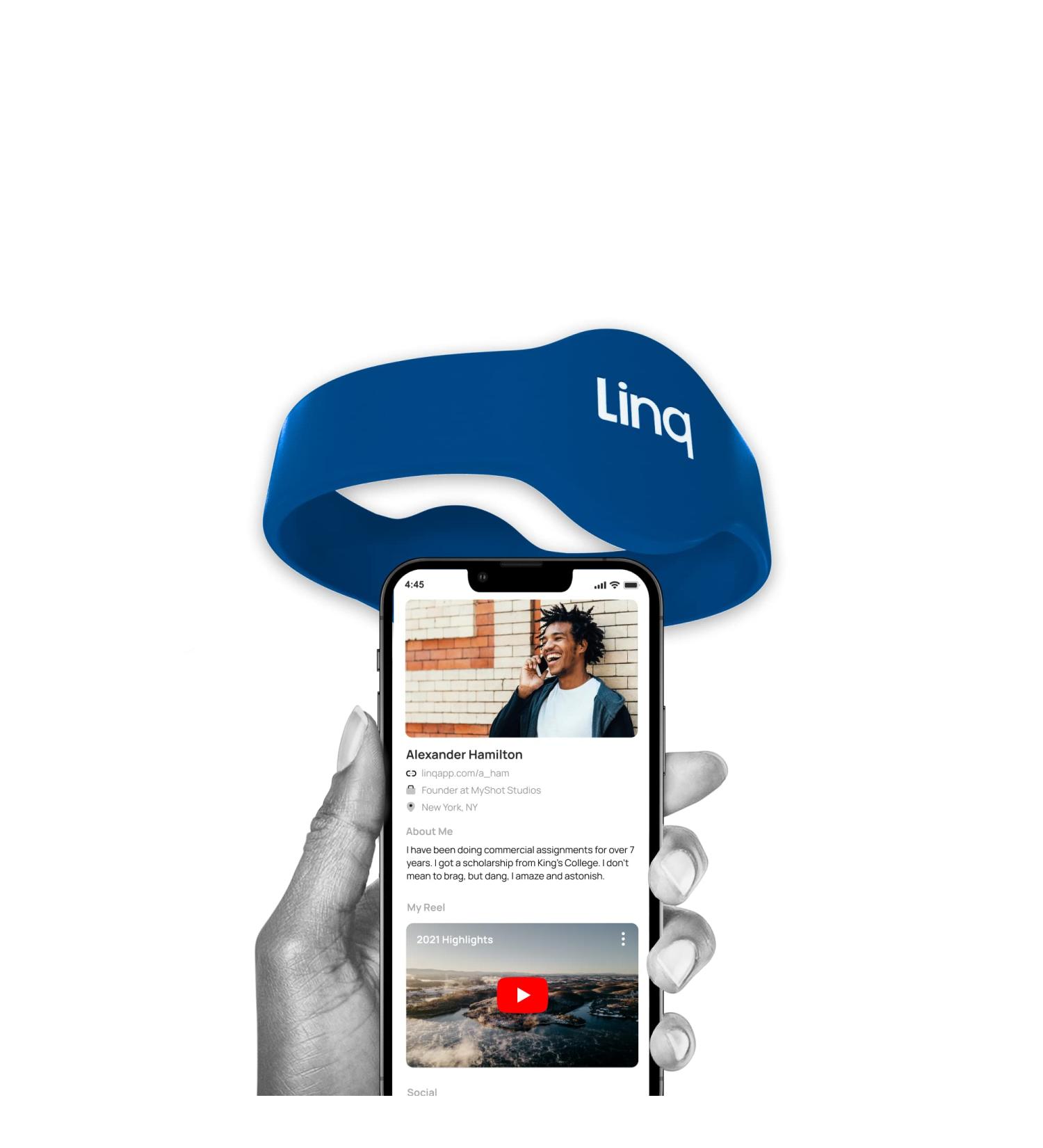Linq Bracelet v3 - Smart NFC and QR Technology Band for Networking  Custom Links  Videos  and More (Blue) - Buy Online on SooperMarket.com