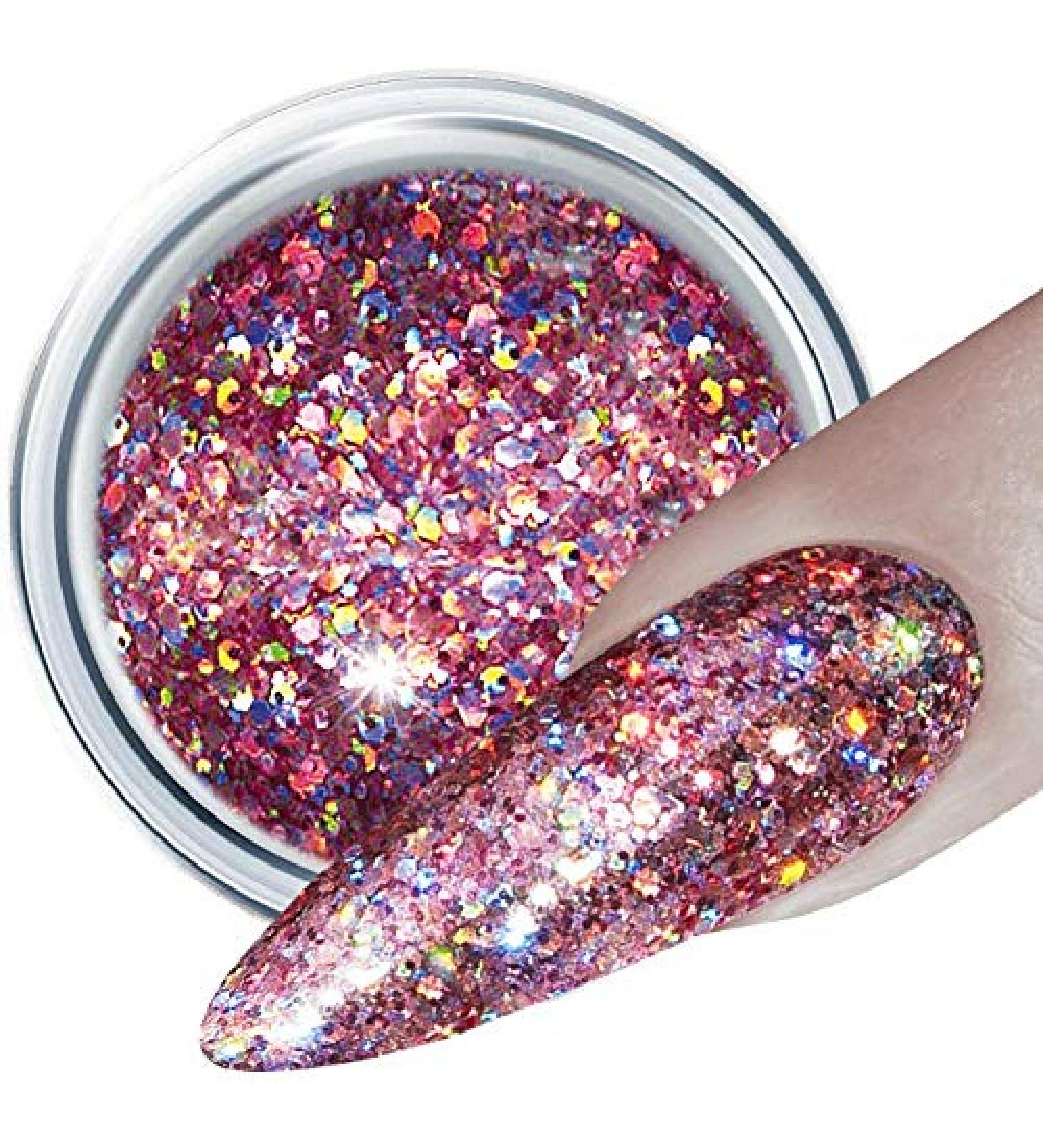 HN Hollywood Nails 3D glitter Gel 317 Mauve Rocket 5 g the UV light glamor gels convince with opacity style and outstanding quality.