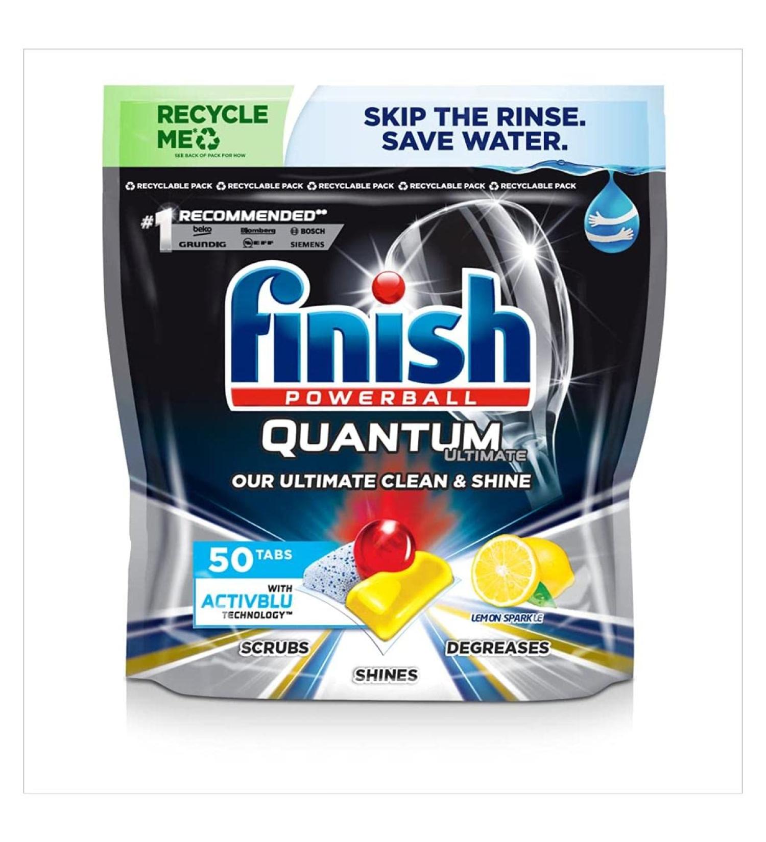Finish Quantum Ultimate Dishwasher Tablets Lemon - 50 Count Pack of 1 - Buy Online on SooperMarket.com
