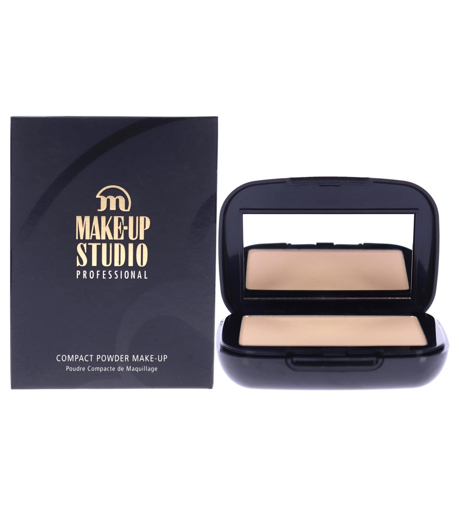 Professional Make-Up Compact Powder Foundation 3-In-1 - Compact Fixing Powder - Handy To Travel With - Long Lasting Foundation - Beige - 0.35 Oz