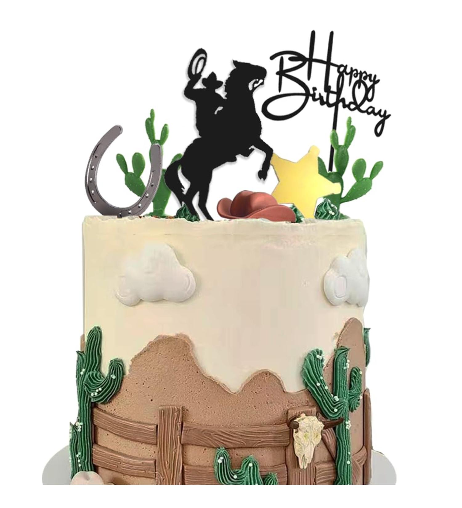 GmakCeder Cowboy Cake tmTopper Cowboy Hat Cake Toppers Western Cowboy Birthday for Western Theme Party Favors Supplies
