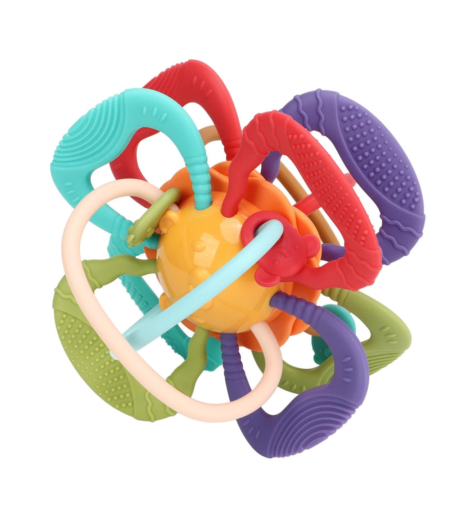 Manhattan Ball Plastic Cement Baby Teether - Lightweight Sensory Toy for Infant Teethers - Buy Online on SooperMarket.com