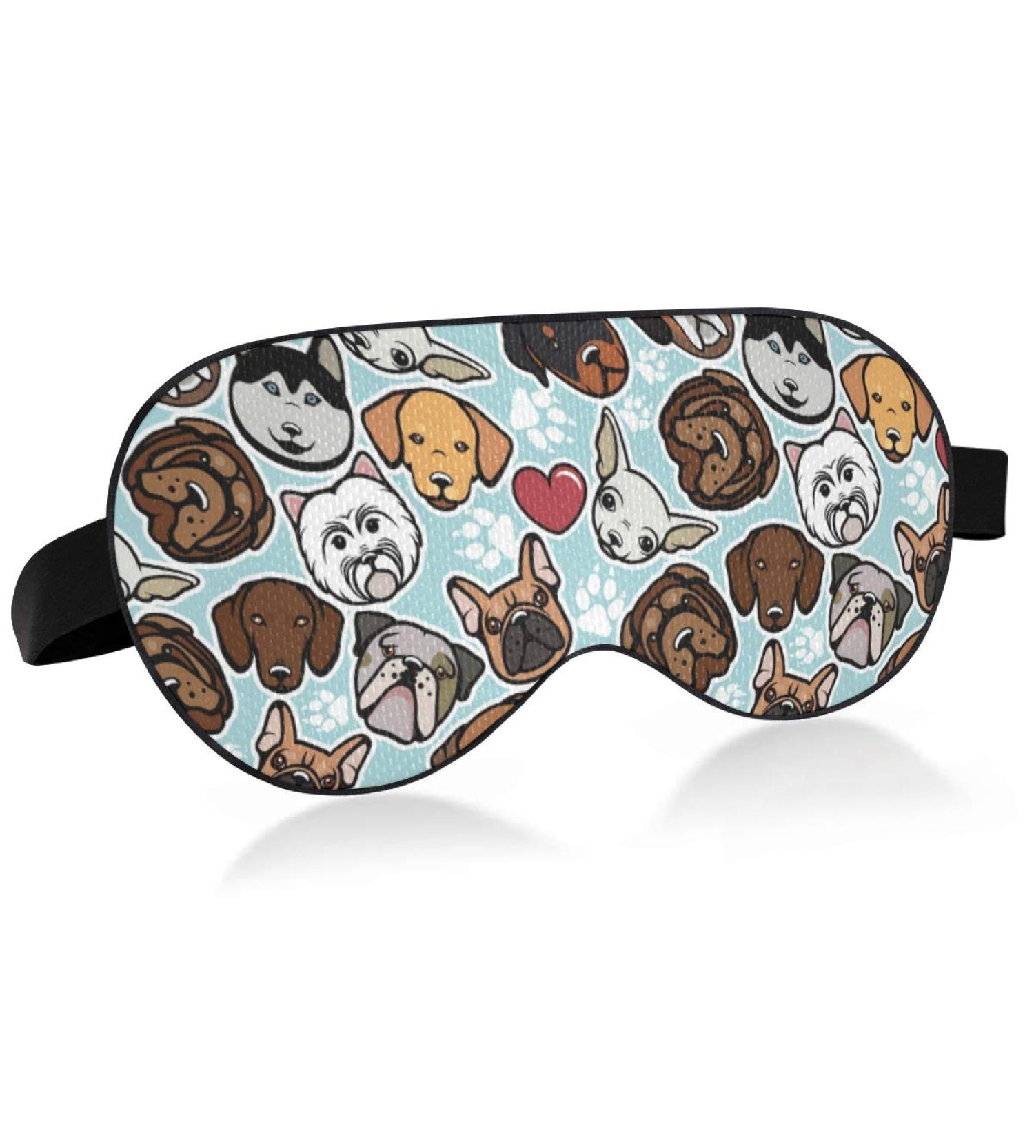 ALAZA Cute Doodle Dog Print Animal Sleep Mask - Blackout Cooling Eye Mask for Women Men - Buy Online on SooperMarket.com