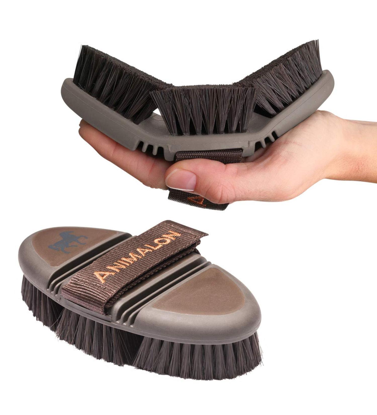 Animalon Careeflex Kard tsche | Ergonomic & Flexible Horse Brush with Velcro Fastener | Essential Cleaning Tool for Horse Care Accessories - Buy Online on SooperMarket.com