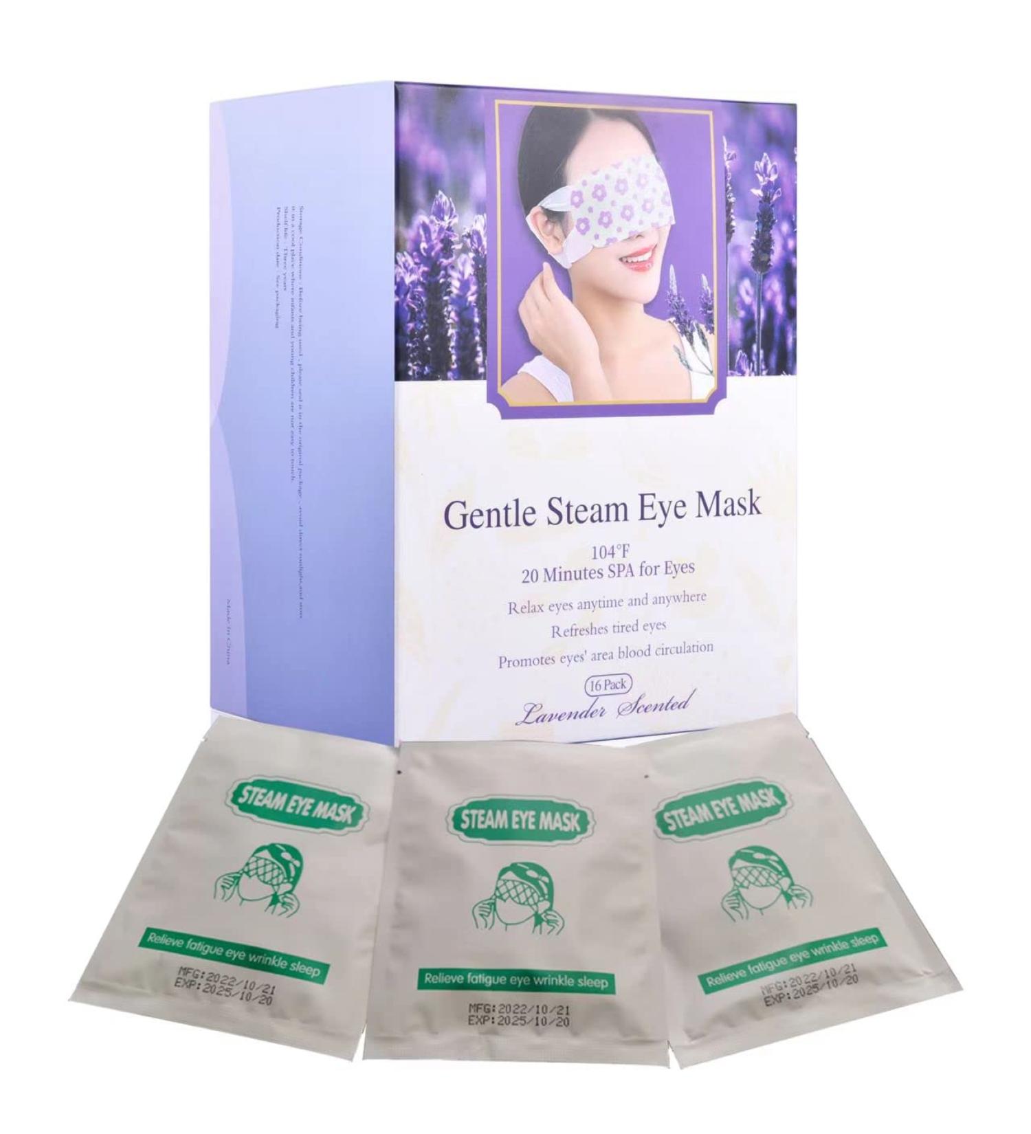 Kenny Steam Eye Mask 16 Packs - Self-Heated Eye Masks for Dark Circles and Puffiness - Relief for Eye Fatigue - Fragrant Christmas & Valentine Gifts - Light Lavender - Buy Online on SooperMarket.com