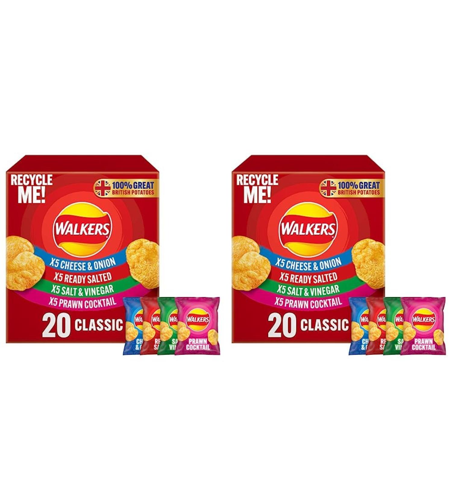Walkers Classic Variety Multipack Crisps Box 20x25g (Pack of 2) - Buy Online on SooperMarket.com