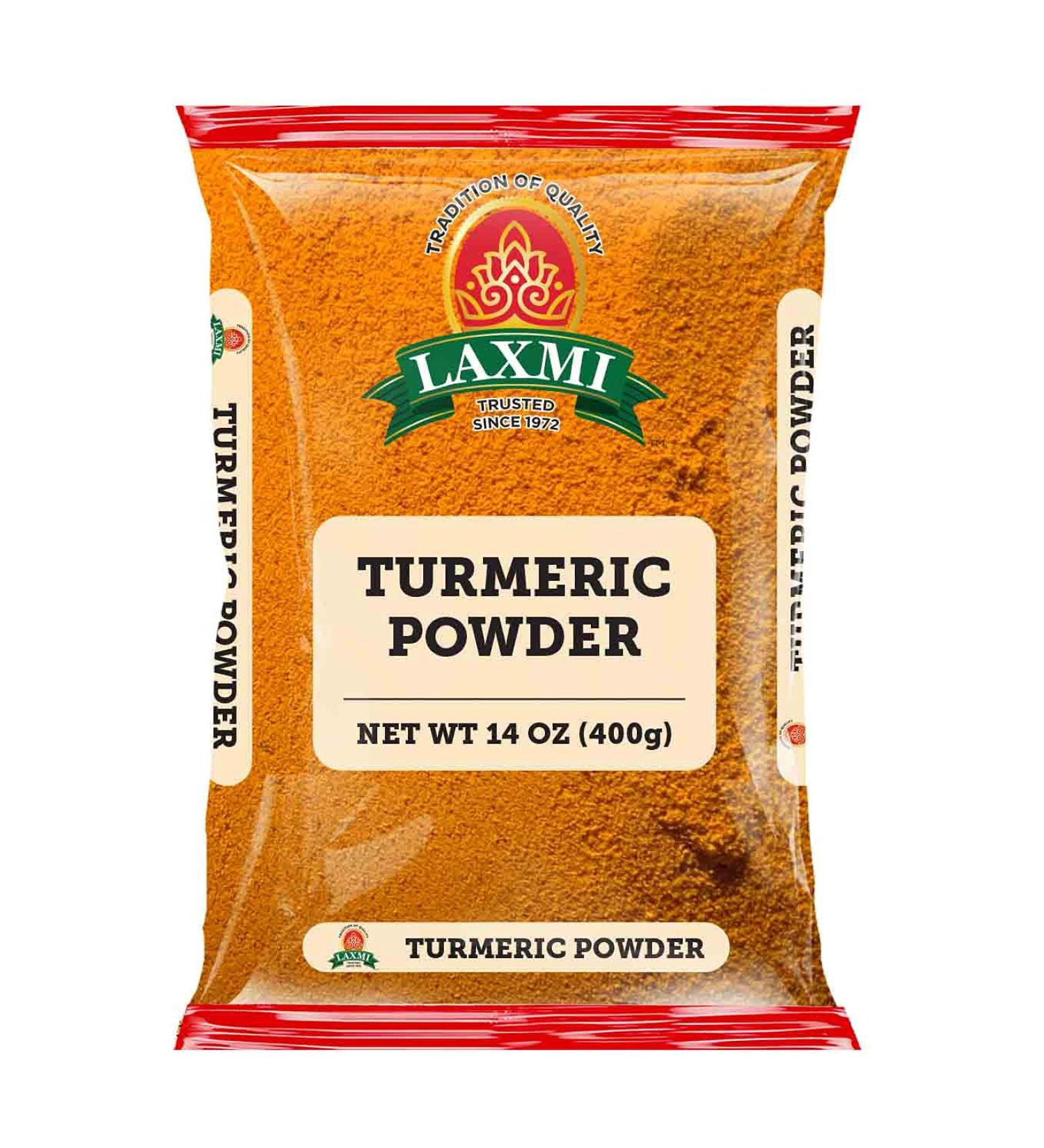 Laxmi Turmeric Powder 14oz (400g) - Pure Indian Spice for Cooking & Beauty - Buy Online on SooperMarket.com
