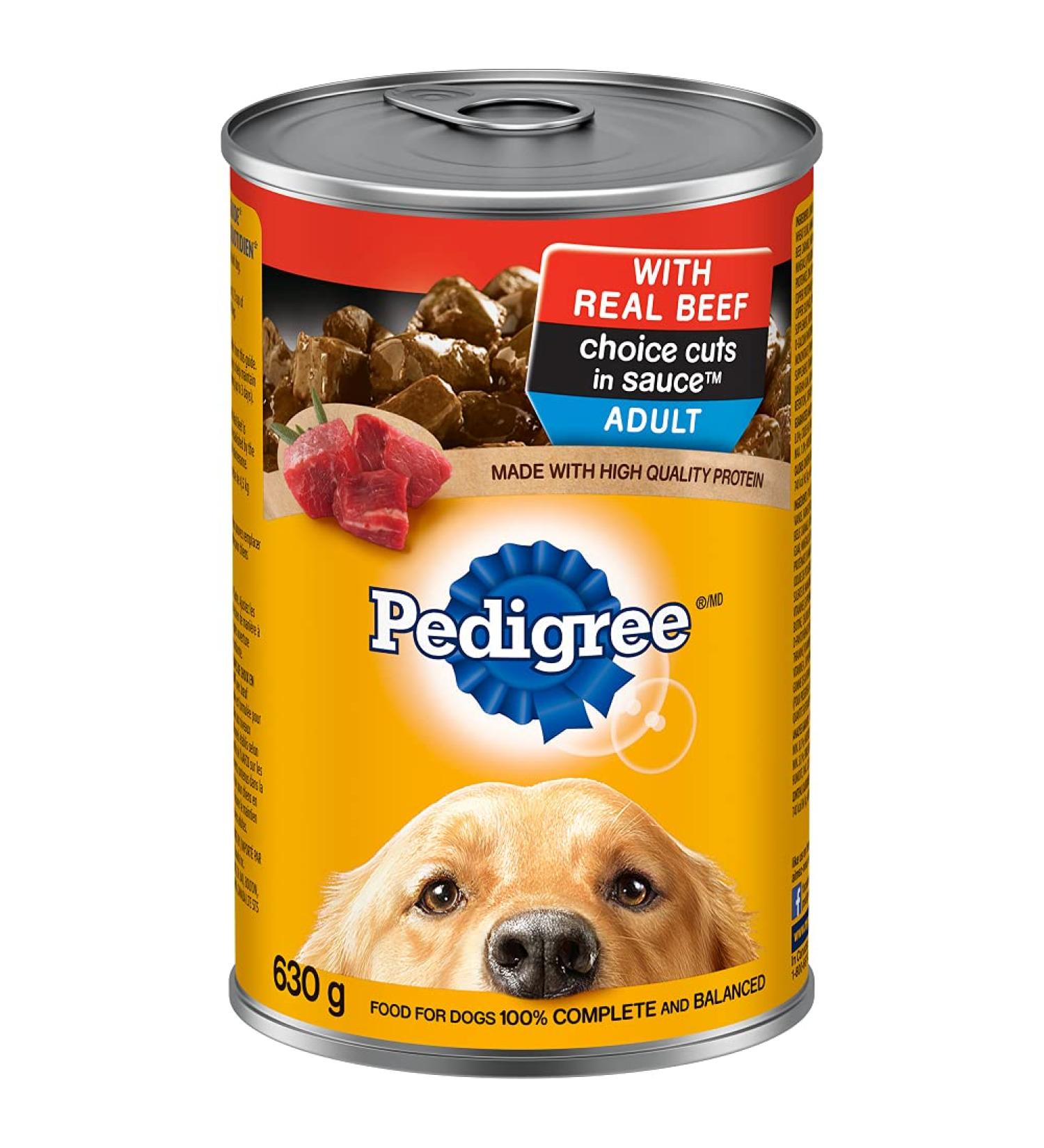 PEDIGREE Choice Cuts in Sauce Adult Wet Dog Food Canned with Real Beef 630g (12 Pack) Dog Food Beef 52.5 g (Pack of 12) - Buy Online on SooperMarket.com