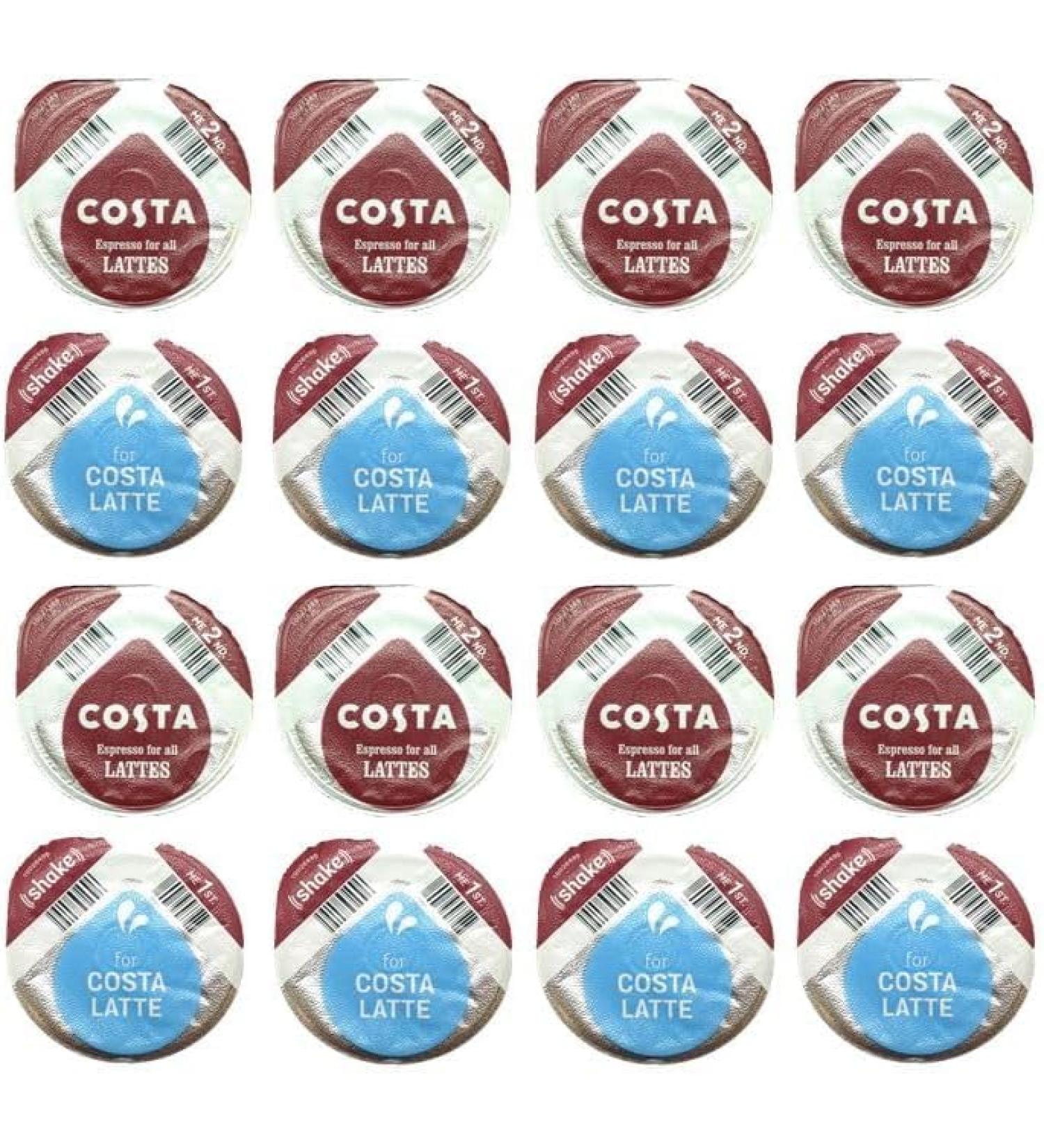 Tassimo Costa Latte T-Discs Coffee & Milk Pods 20 Drinks/ 40 T-Discs - SOLD LOOSE - Buy Online on SooperMarket.com