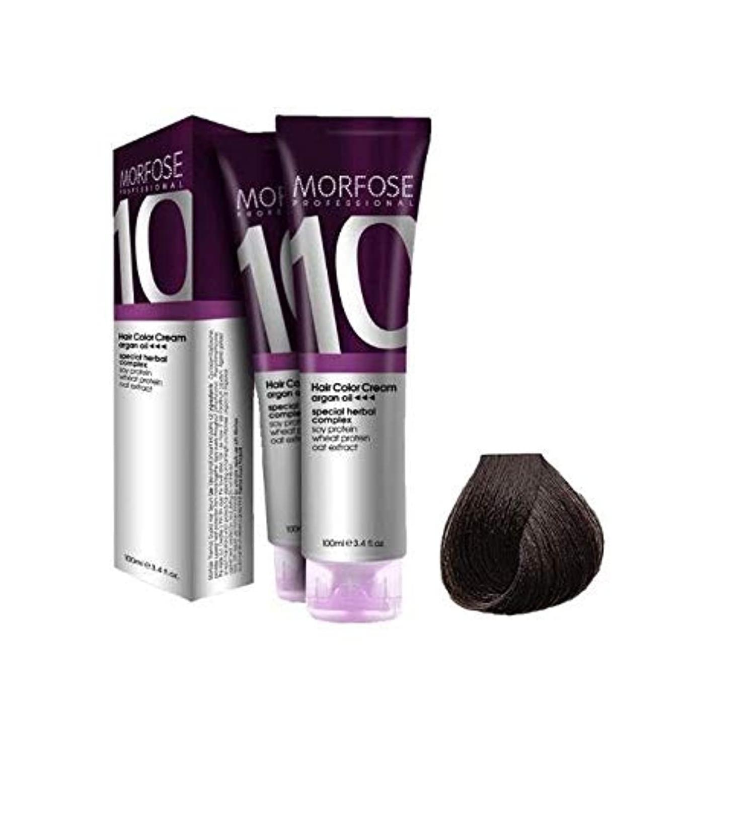 Morfose 10 Professional Hair Colour Cream 100 ml No. 5.35 Intense Chocolate Brown - Buy Online on SooperMarket.com