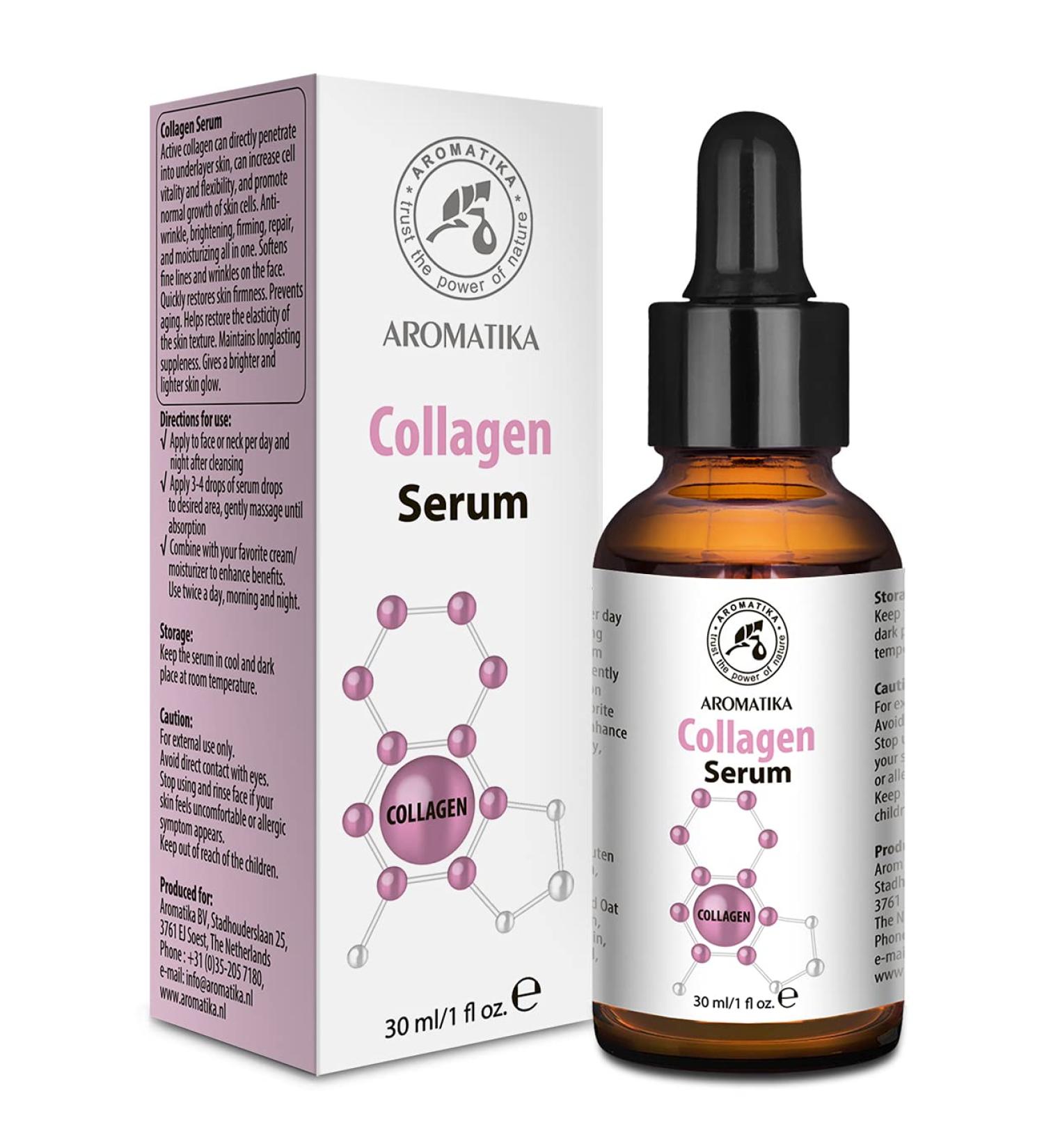 Collagen Face Serum for Face & Skin Care - 30ml Glass Bottle - w/Pure Collagen for All Skin Types - Anti Age Serum - Collagen Booster Serum - Buy Online on SooperMarket.com
