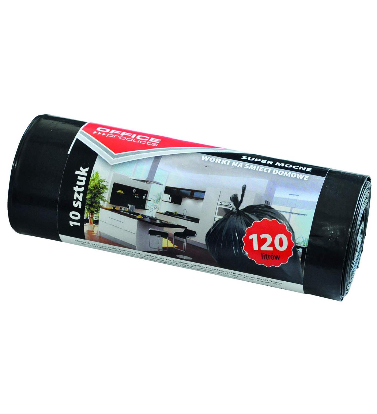 Office Products 22022232-05 garbage bag 120 l - 10 pieces extra strong LDPE |Garbage bags garbage bag waste bags garbage bag for household waste for the office |Color: black |Folio thickness: 24 m 10 pieces (1 Pack) 120 l