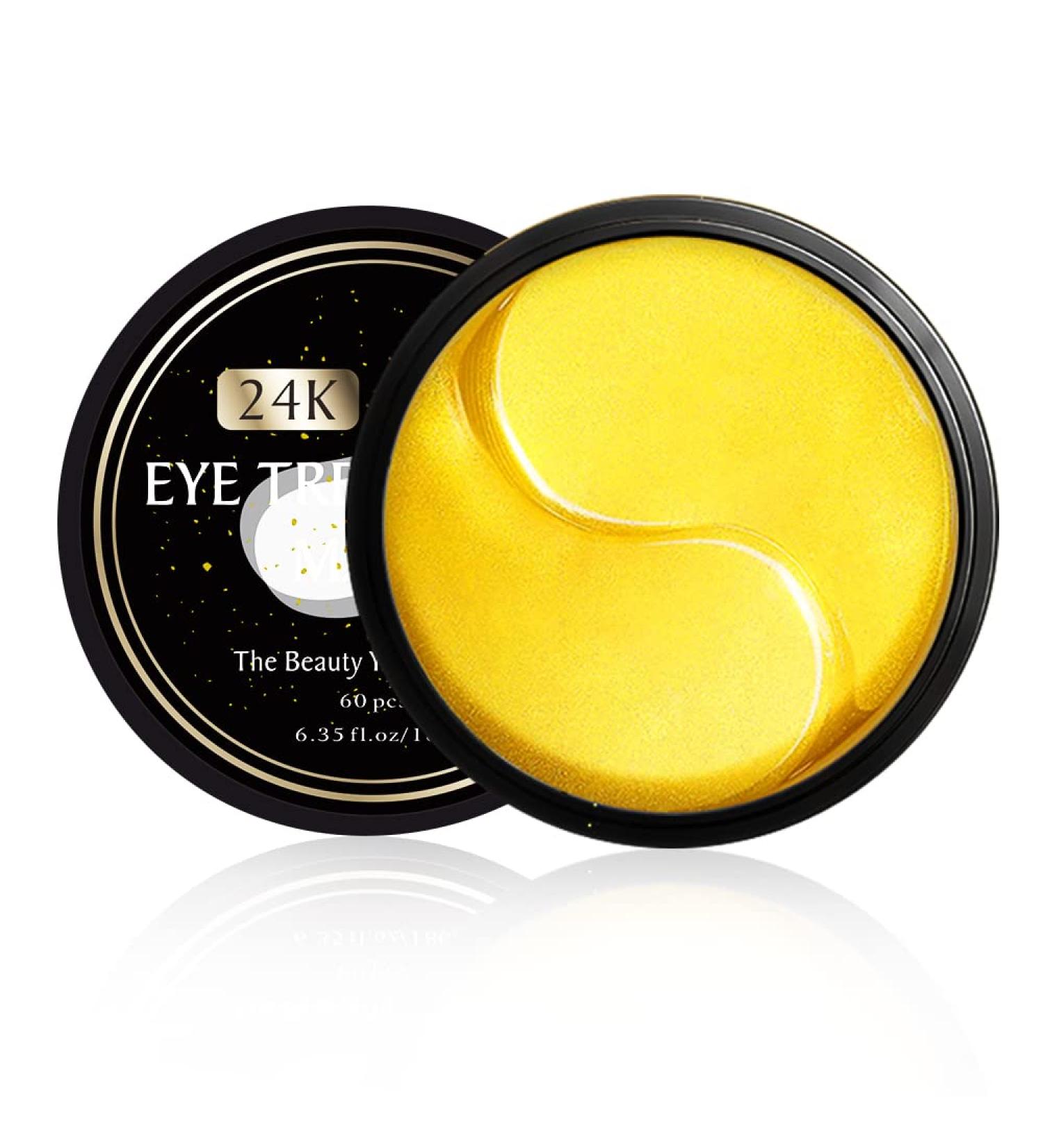 24K Gold Under Eye Patches - Reduce Dark Circles & Puffiness | Hydrating Eye Masks for Wrinkles - 30 Pairs (60 Count - Buy Online on SooperMarket.com