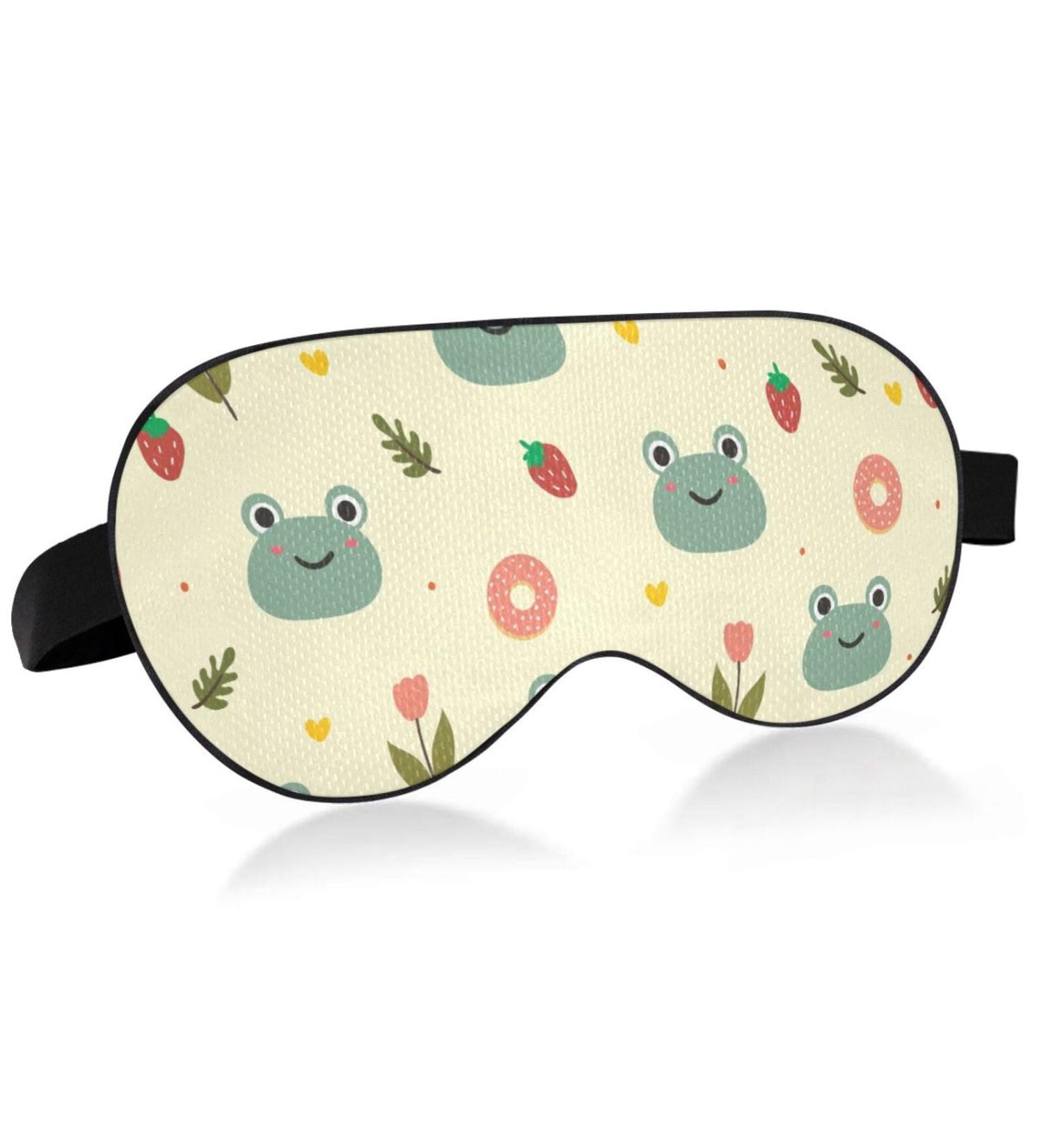 Haskirky Light Blocking Eye Mask - Adjustable for Adults, Perfect for Travel, Yoga, and Deep Sleep - Cute Cartoon Frog Design - Buy Online on SooperMarket.com