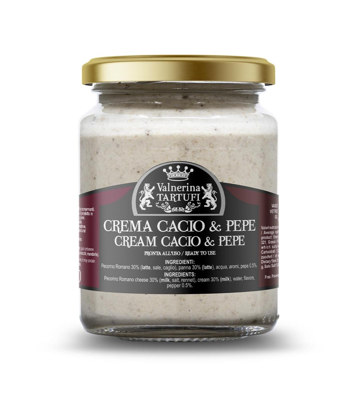 Valnerina Tartufi Cacio e Pepe Cream Pasta Sauce - 90g Jar | Italian Gastronomic Specialty - Buy Online on SooperMarket.com