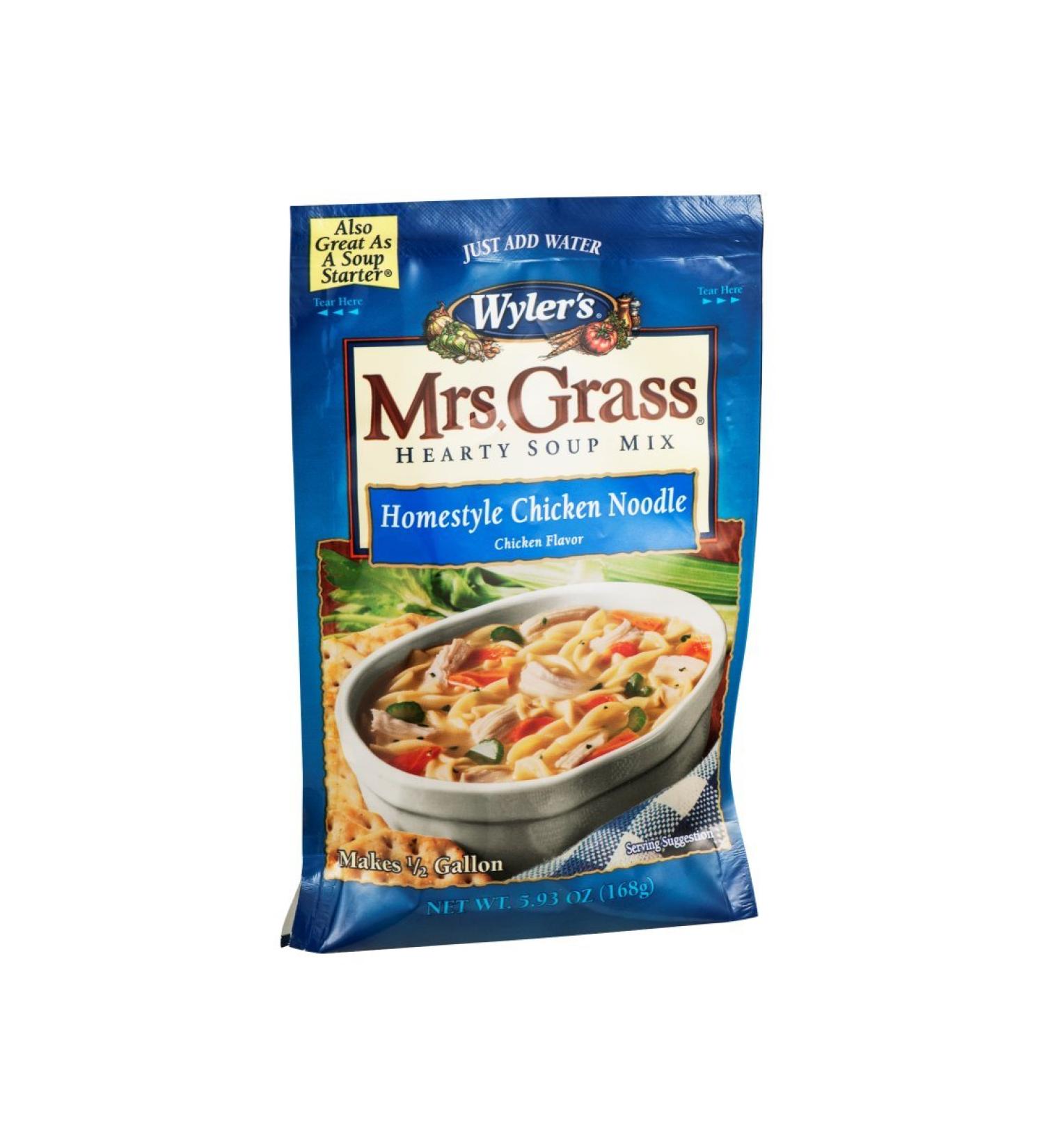Mrs. Grass Homestyle Chicken Noodle Hearty Soup Mix (8 ct Pack, 5.93 oz Pouches)